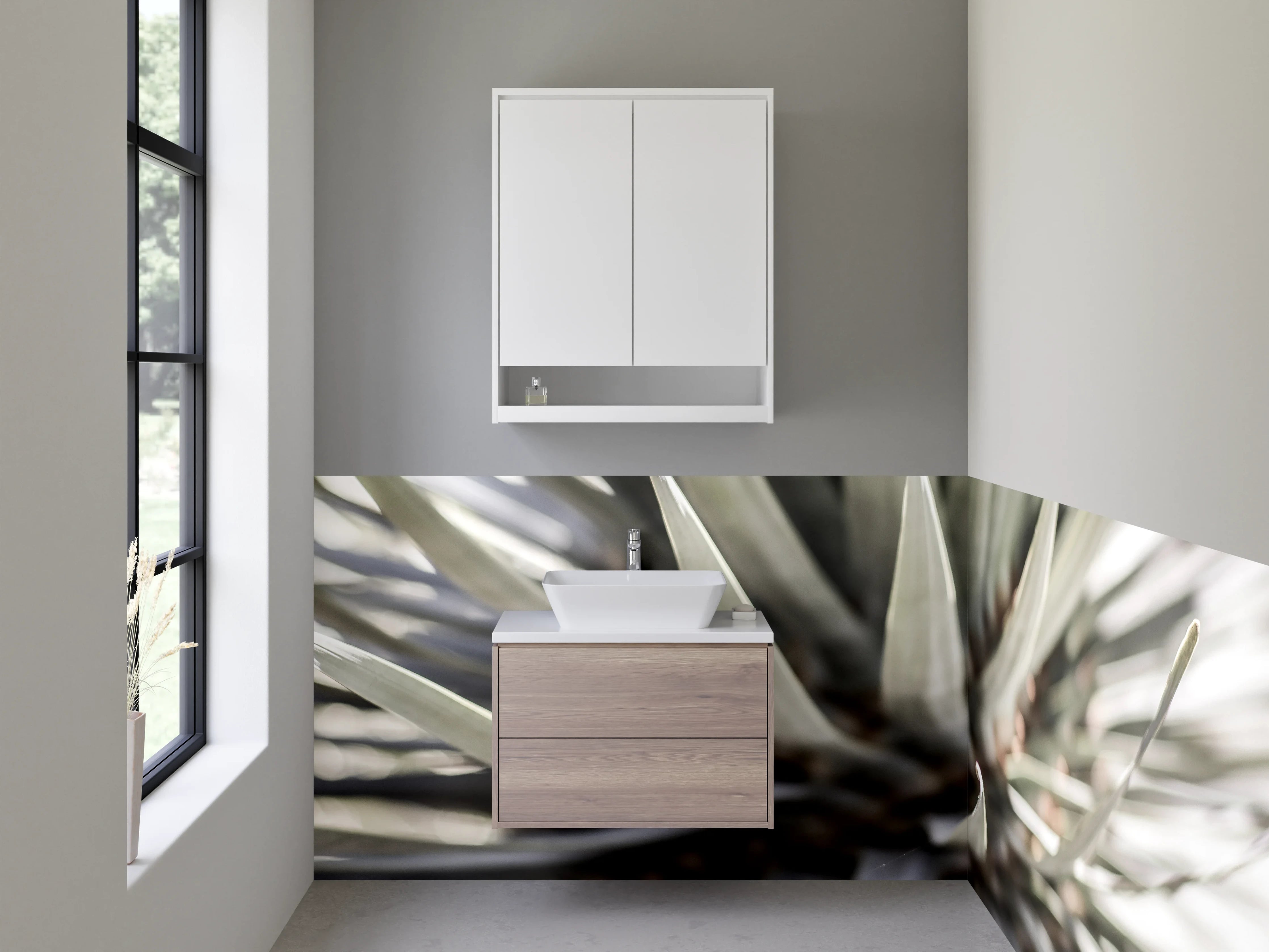 Waschbecken-Rückwand - Minimalistische Agave für moderne Räume