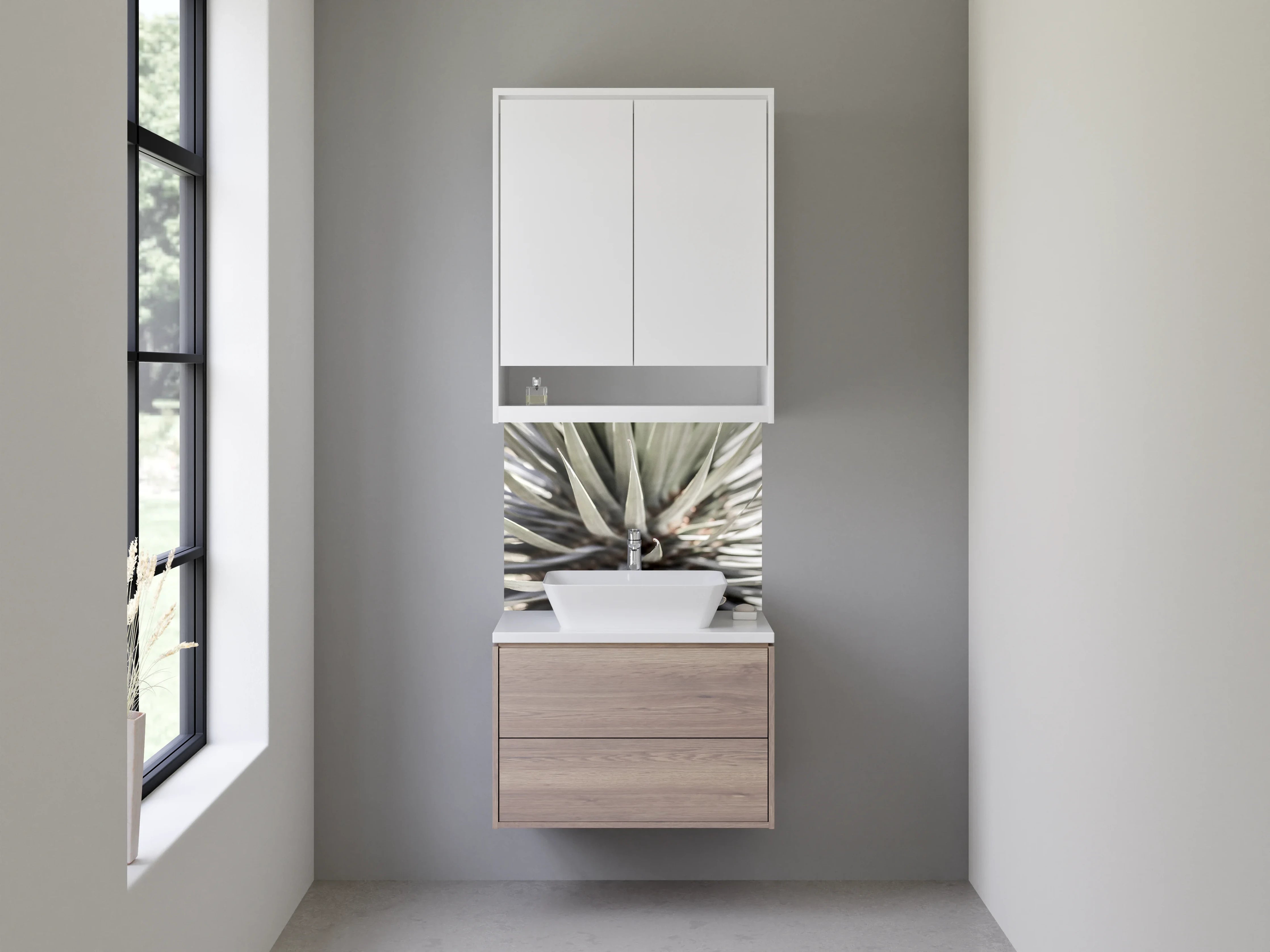 Waschbecken-Rückwand - Minimalistische Agave für moderne Räume