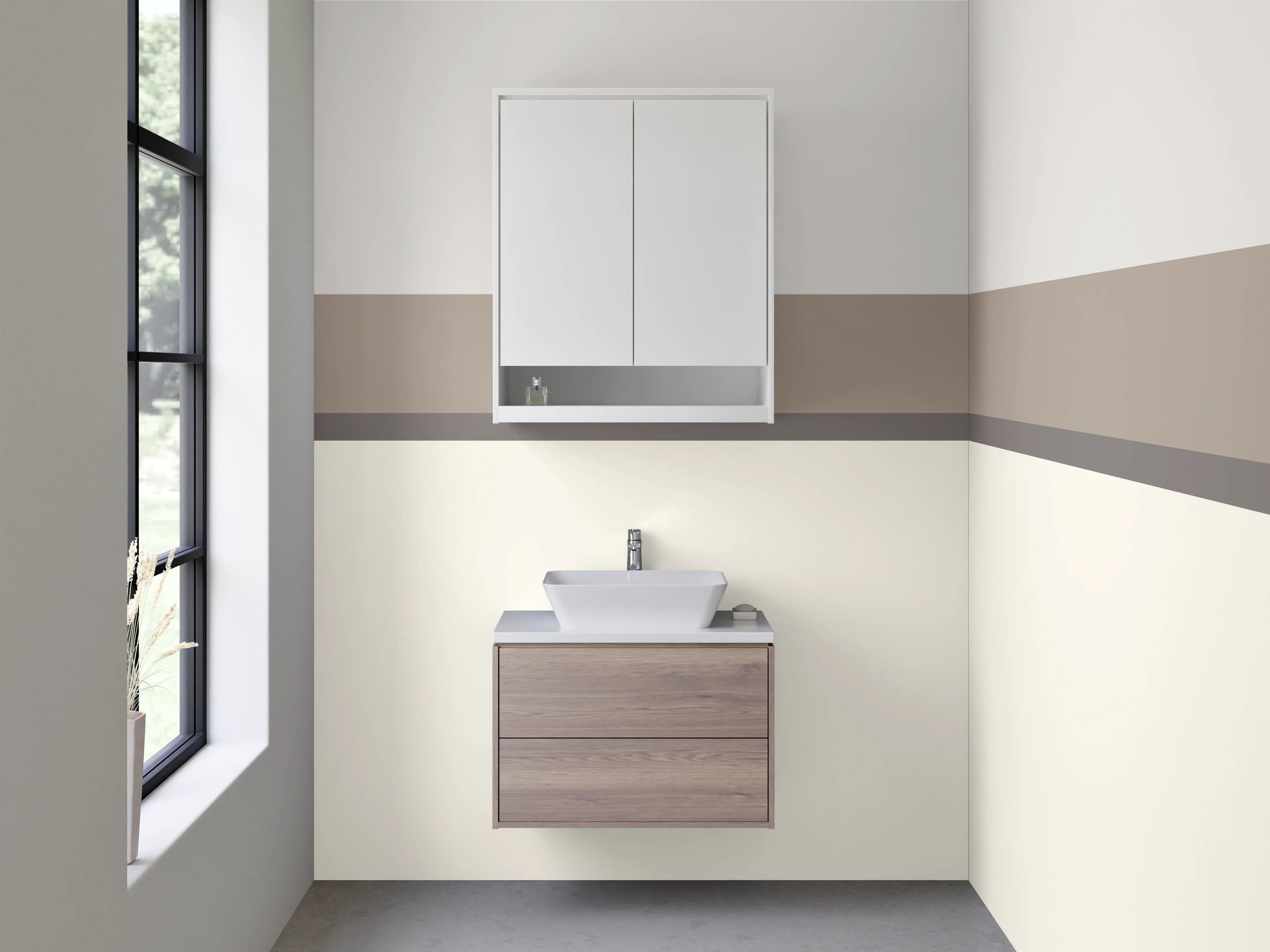 Waschbecken-Rückwand - Minimalistisches Farbdesign