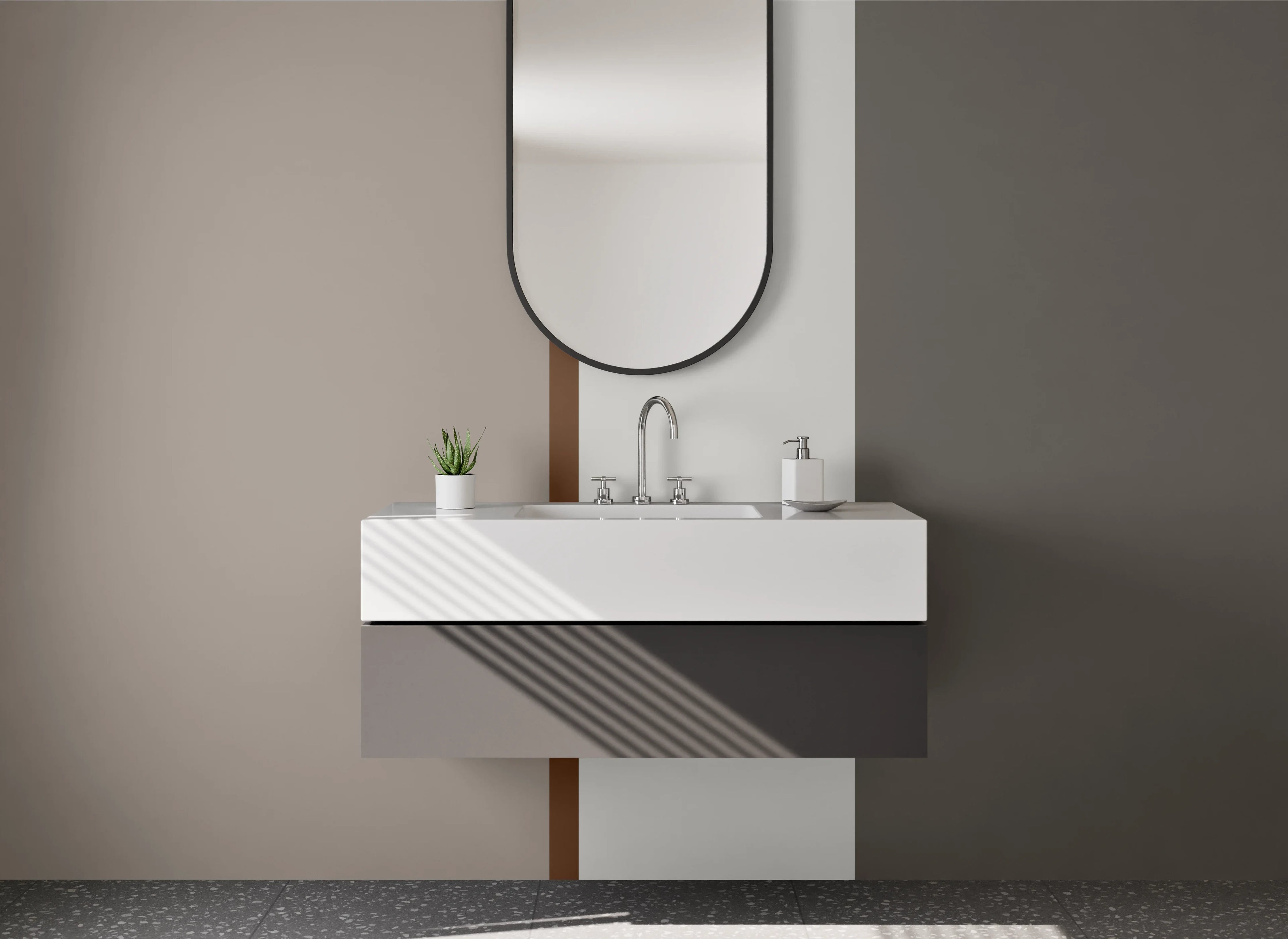 Waschbecken-Rückwand - Moderne Grauton-Textur