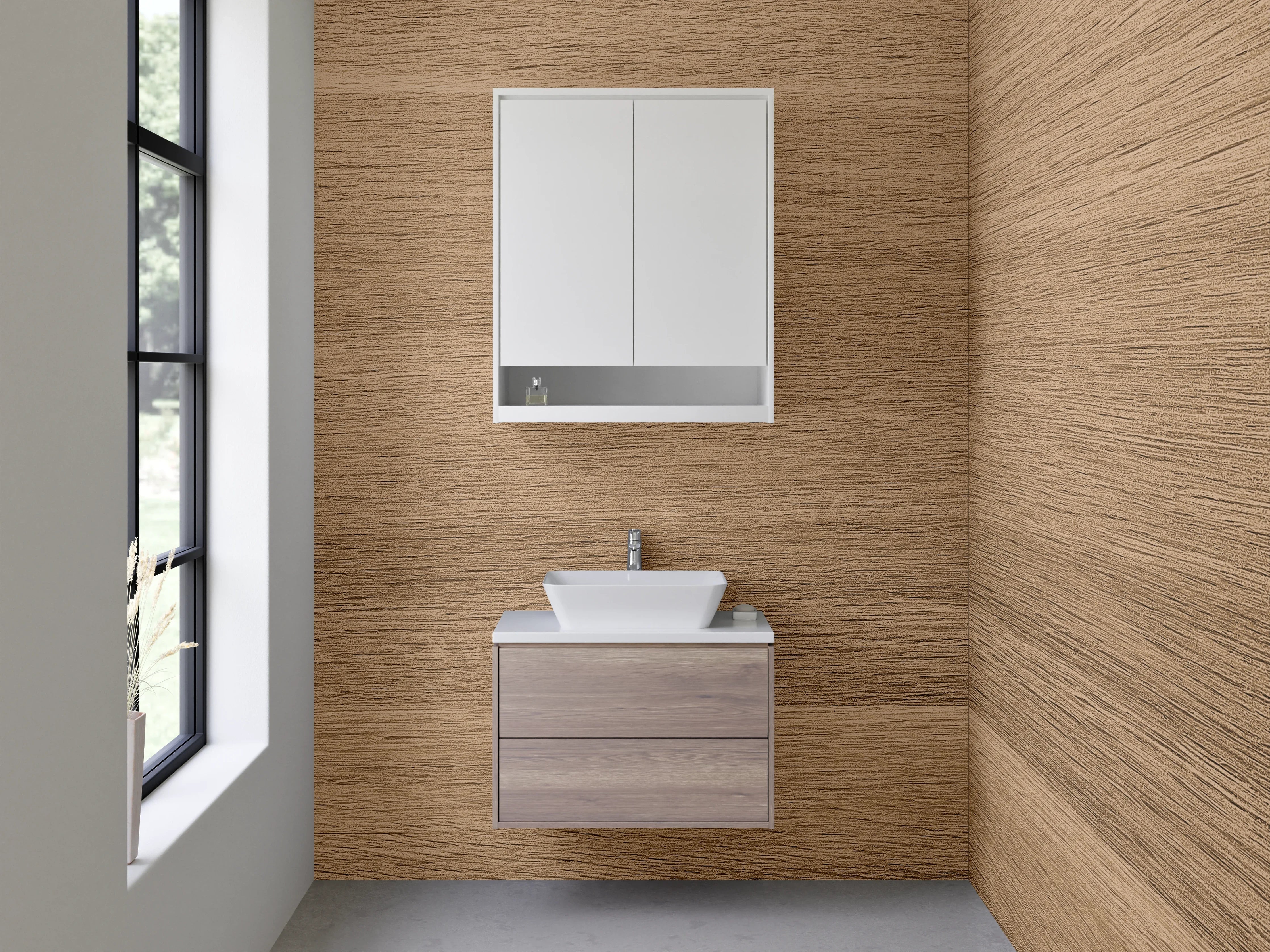 Waschbecken-Rückwand - Moderne Holzoptik für Deine Küche