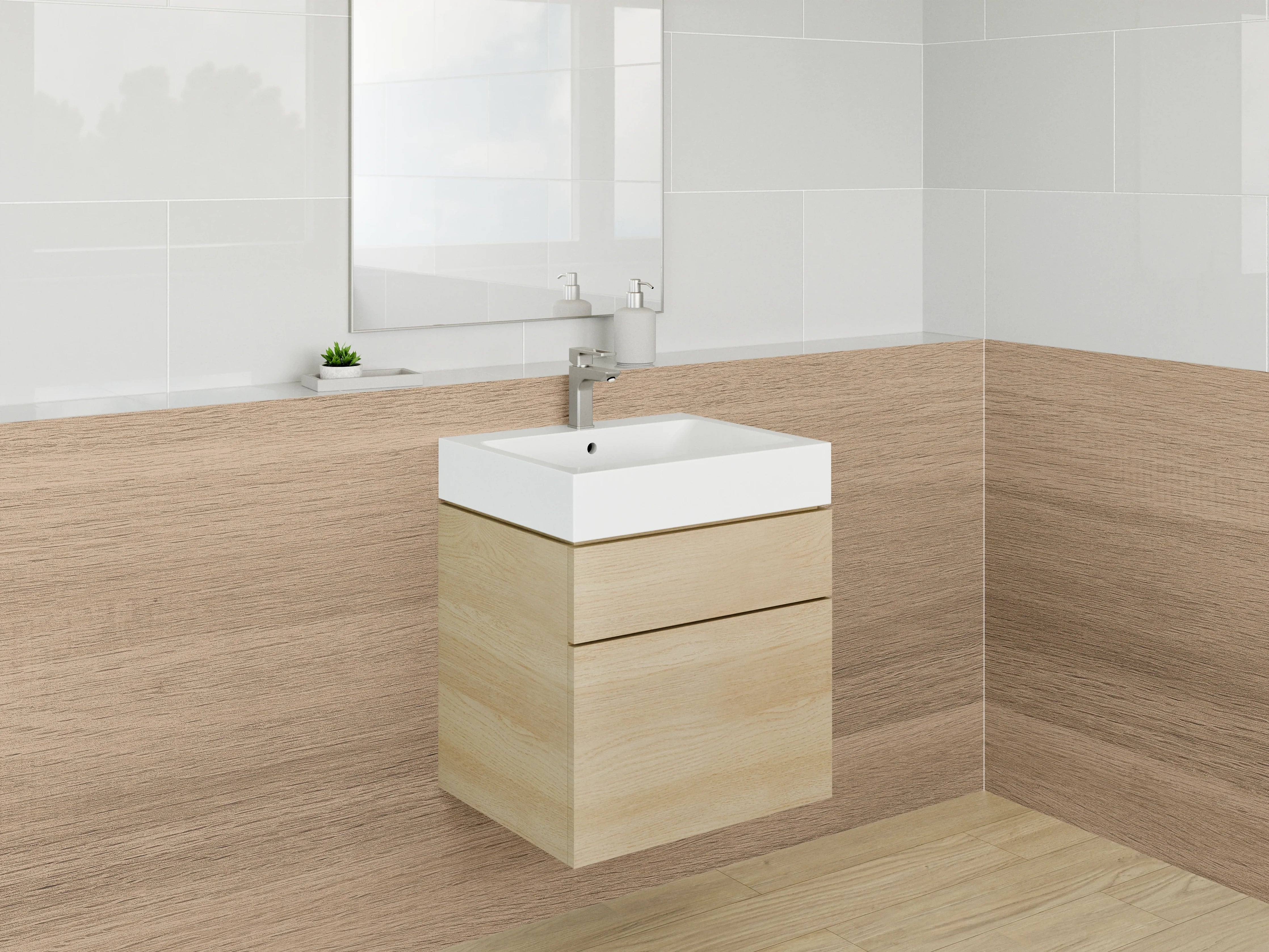 Waschbecken-Rückwand - Moderne Holzoptik für Deine Küche