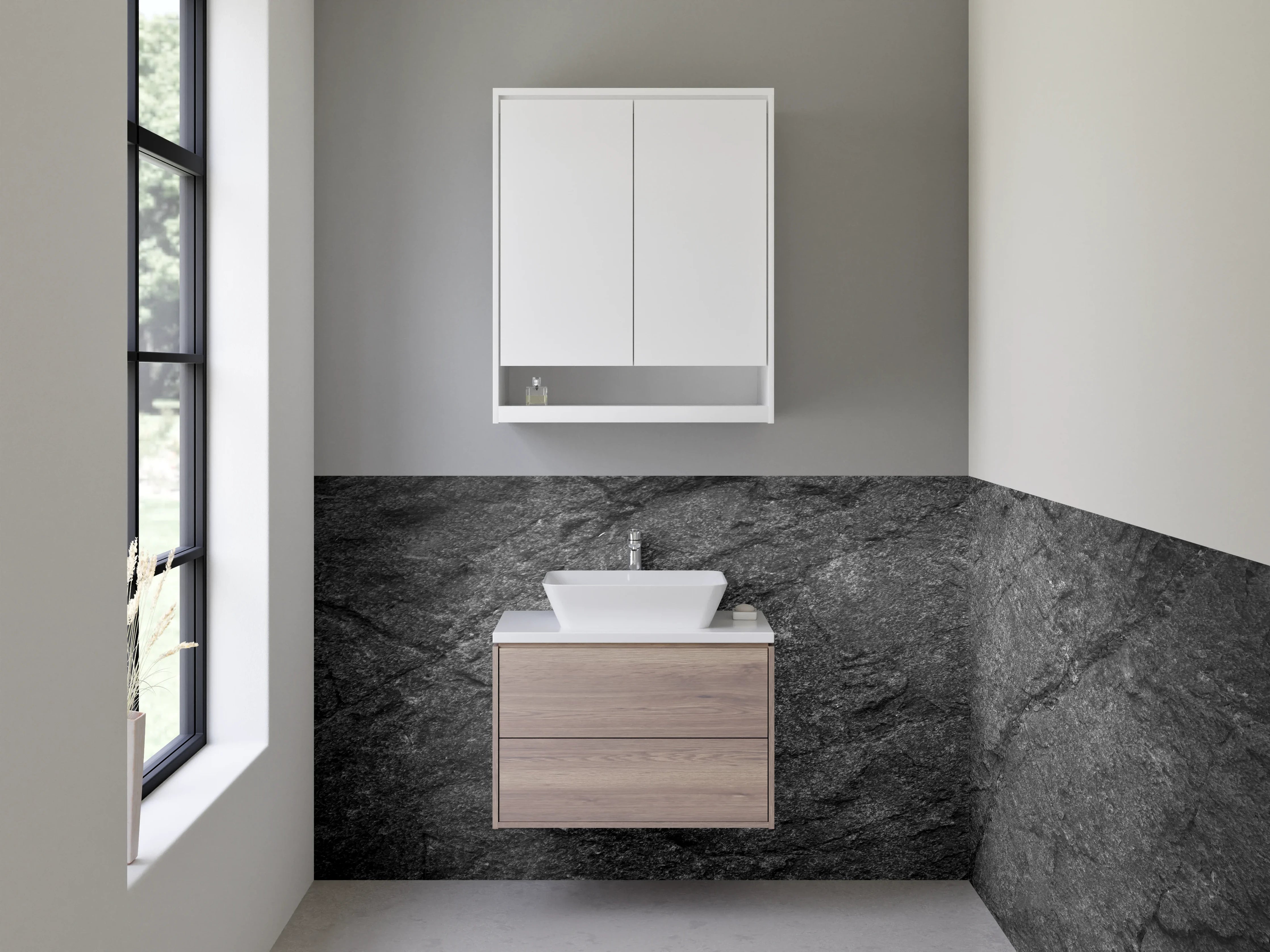 Waschbecken-Rückwand - Moderne Schiefer-Optik für Küchenrückwand