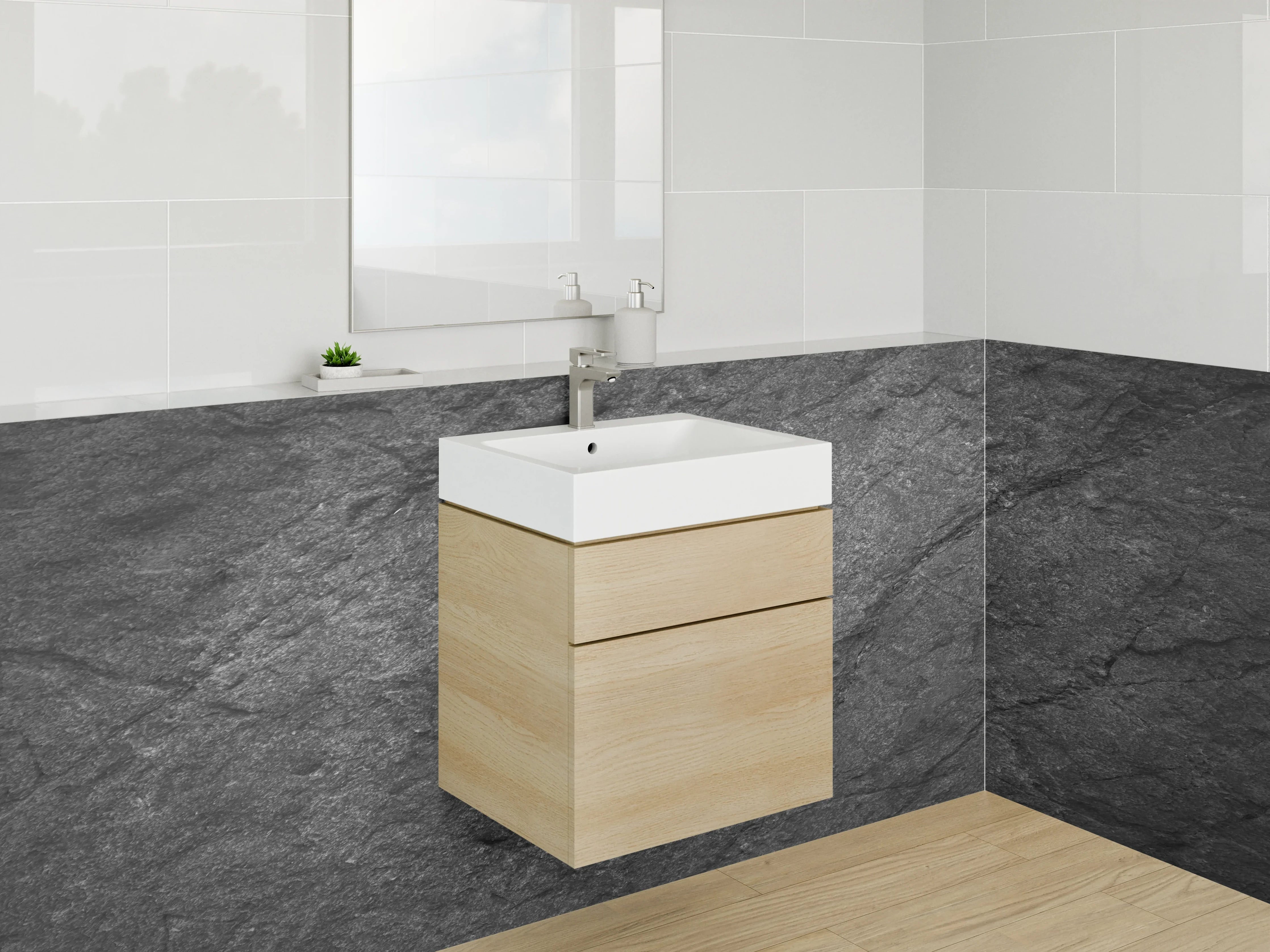 Waschbecken-Rückwand - Moderne Schiefer-Optik für Küchenrückwand