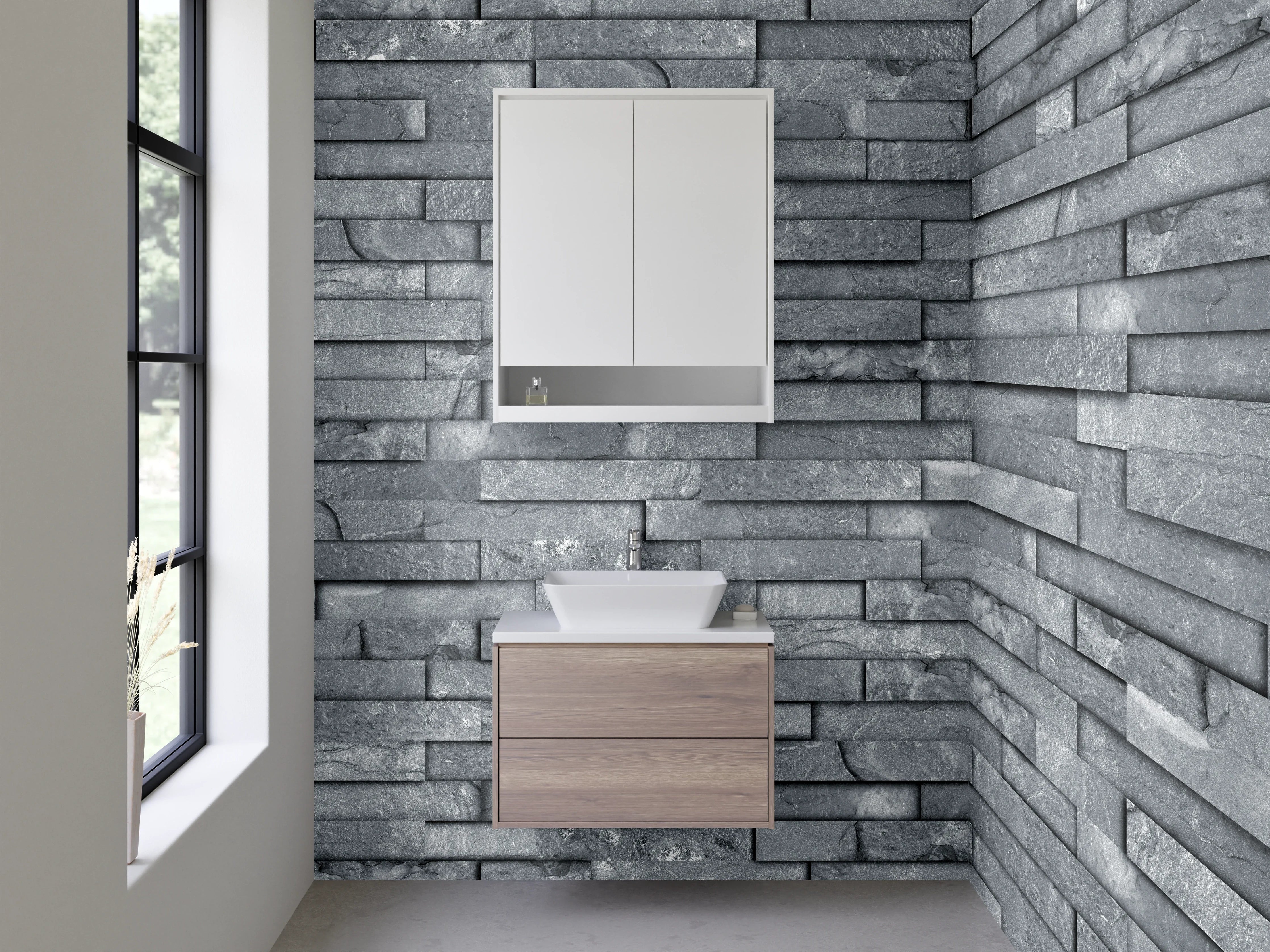 Waschbecken-Rückwand - Moderne Schieferoptik für Bad & Küche