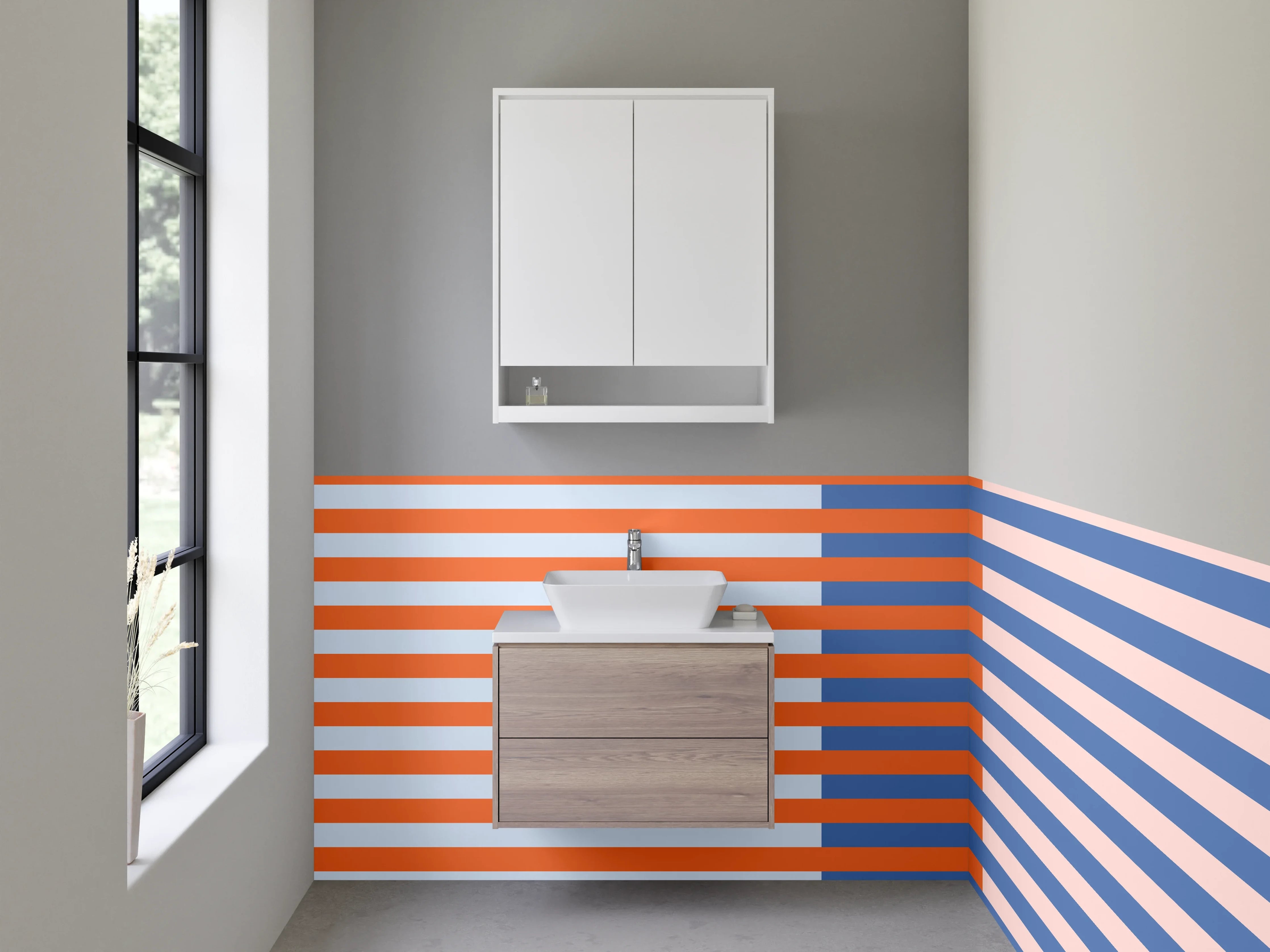 Waschbecken-Rückwand - Moderne geometrische Streifen