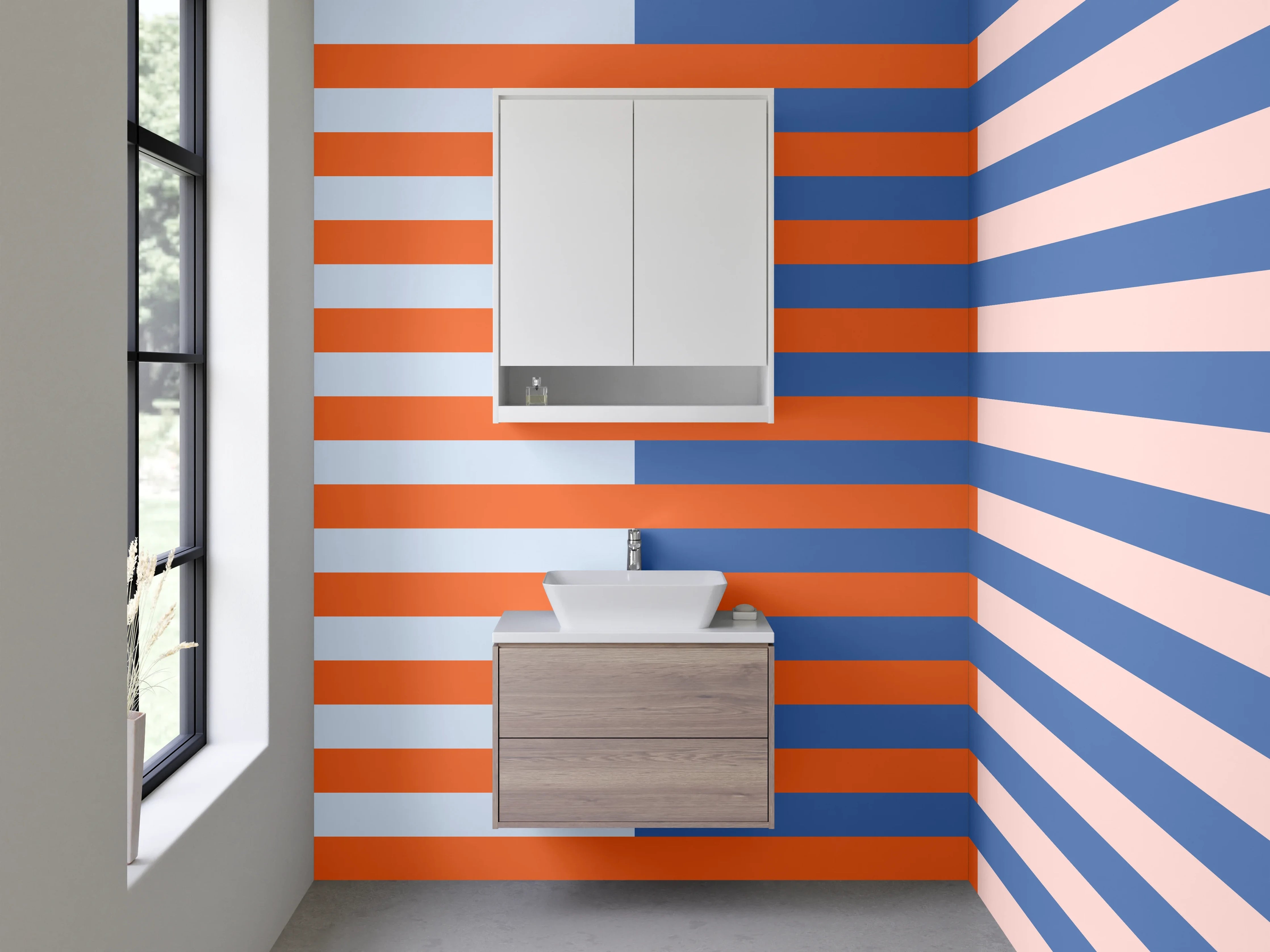 Waschbecken-Rückwand - Moderne geometrische Streifen