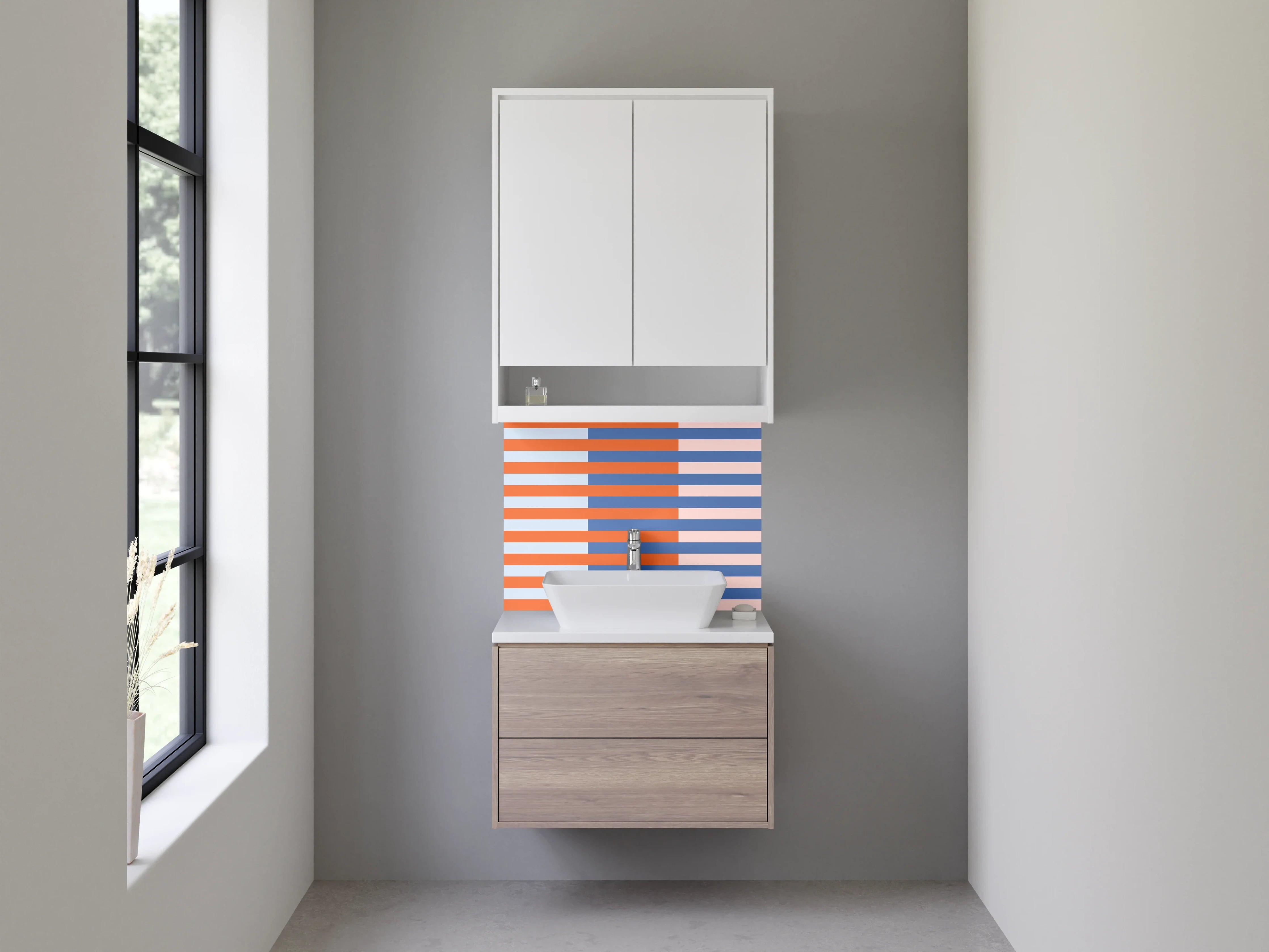 Waschbecken-Rückwand - Moderne geometrische Streifen