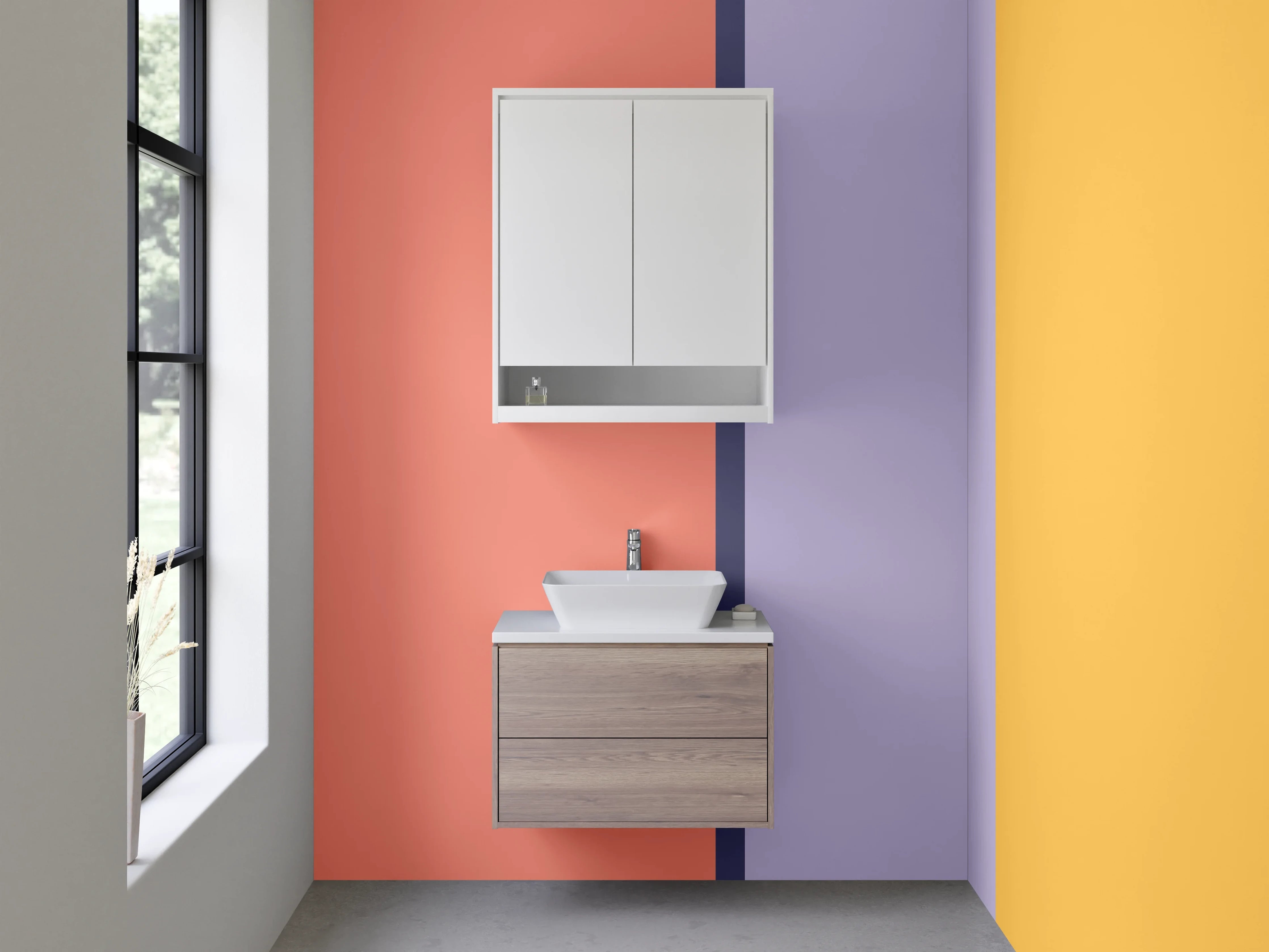 Waschbecken-Rückwand - Modernes Farbblock-Design für Deine Küche