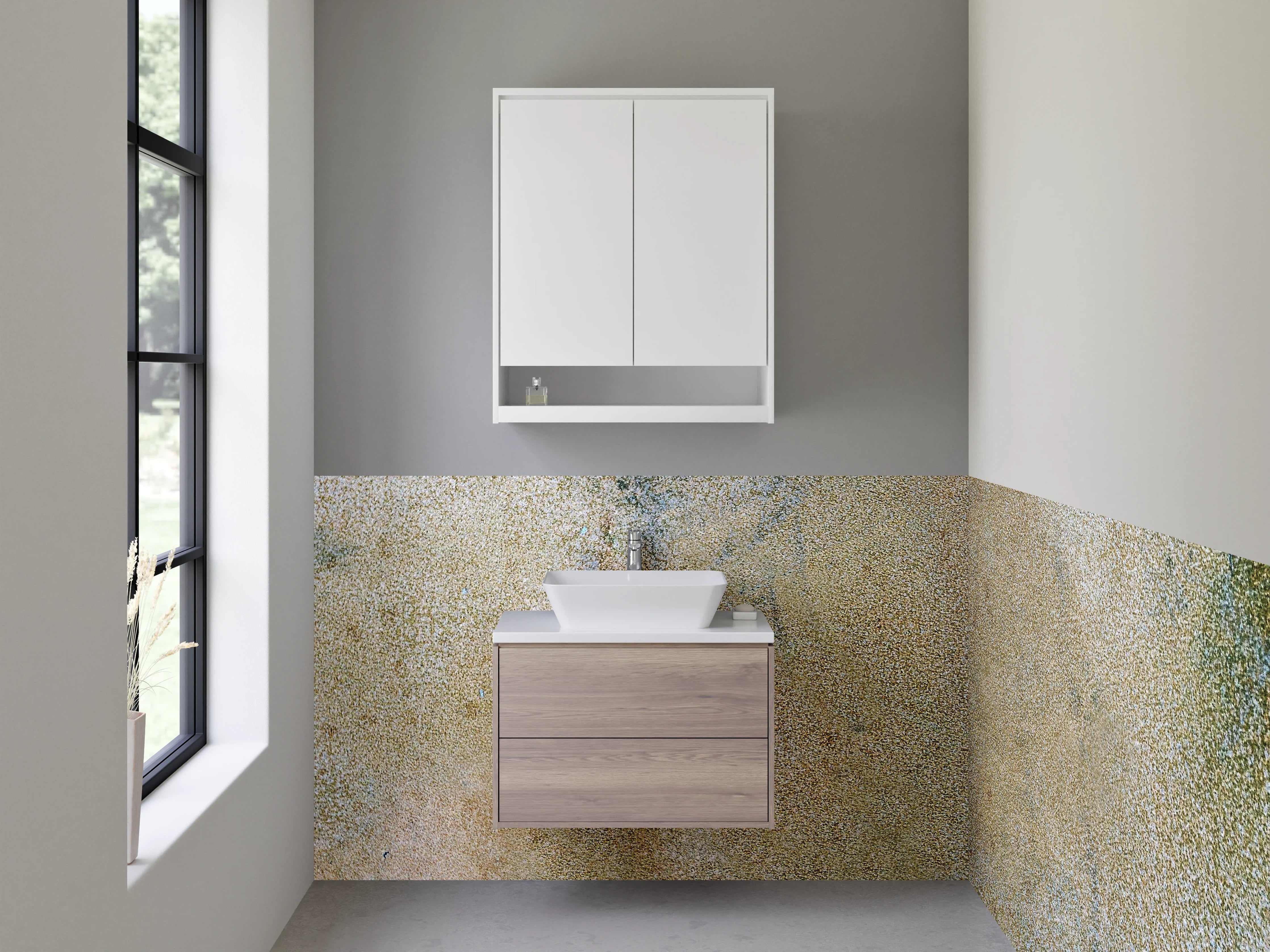 Waschbecken-Rückwand - Modernes Marmor Aquarell Design