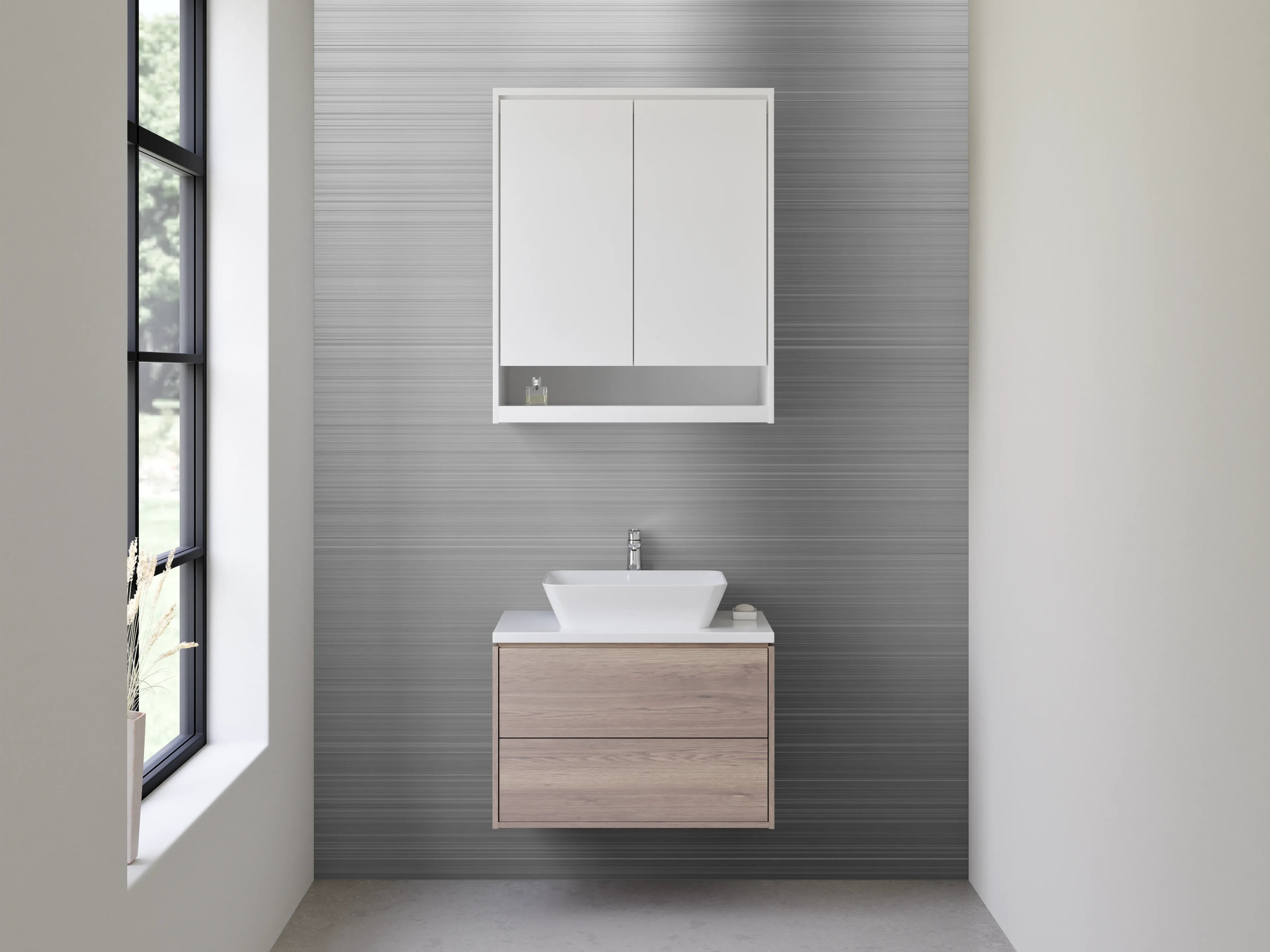 Waschbecken-Rückwand - Modernes gebürstetes Metall Design