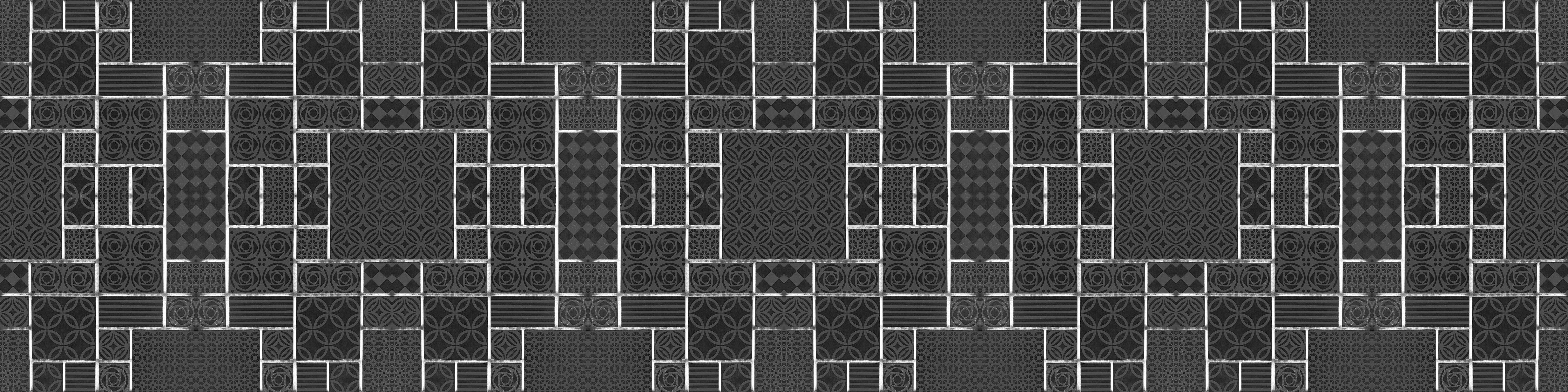 Waschbecken-Rückwand-Modernes geometrisches Muster Grau Schwarz