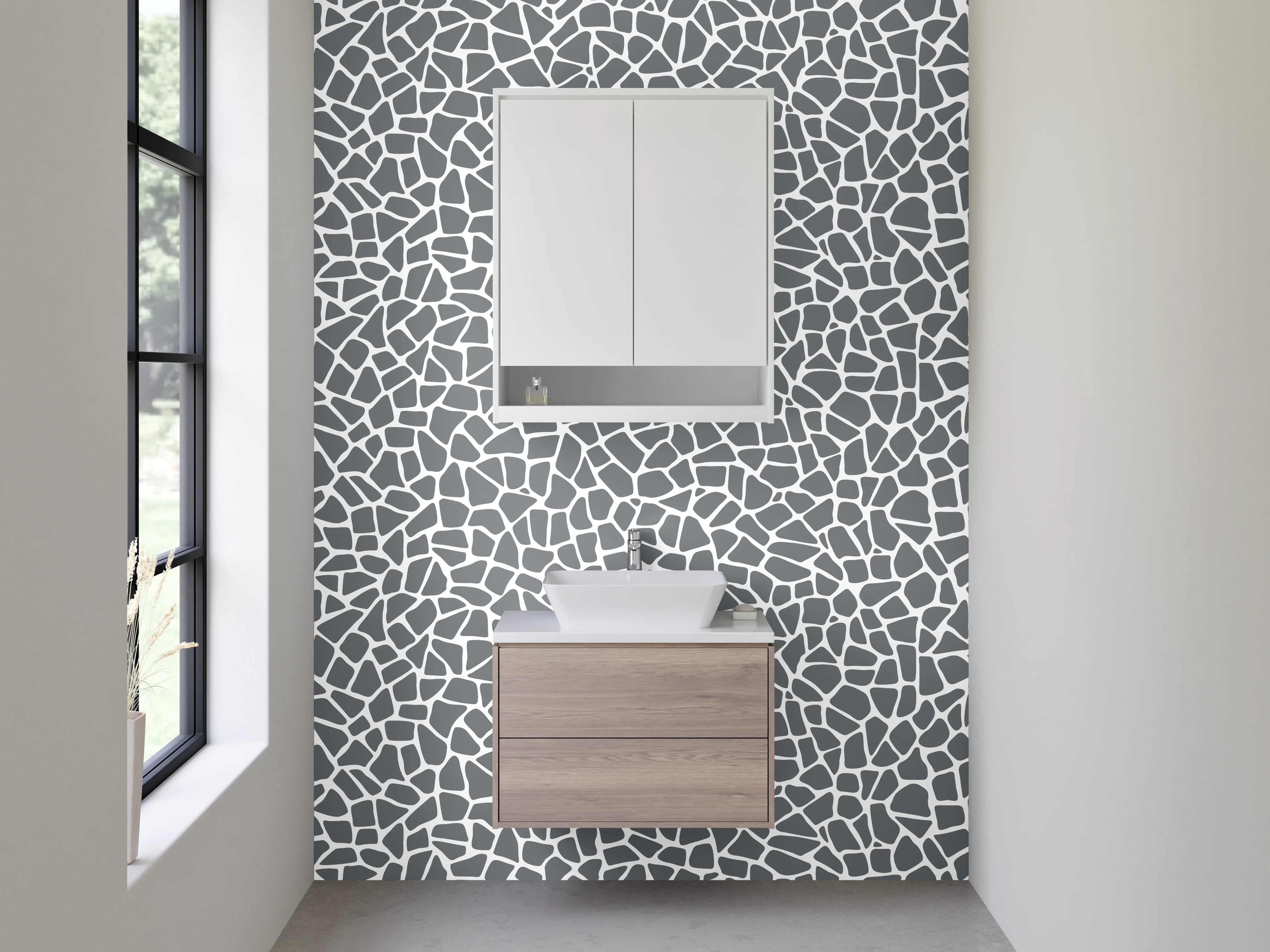 Waschbecken-Rückwand - Modernes graues Mosaik Muster