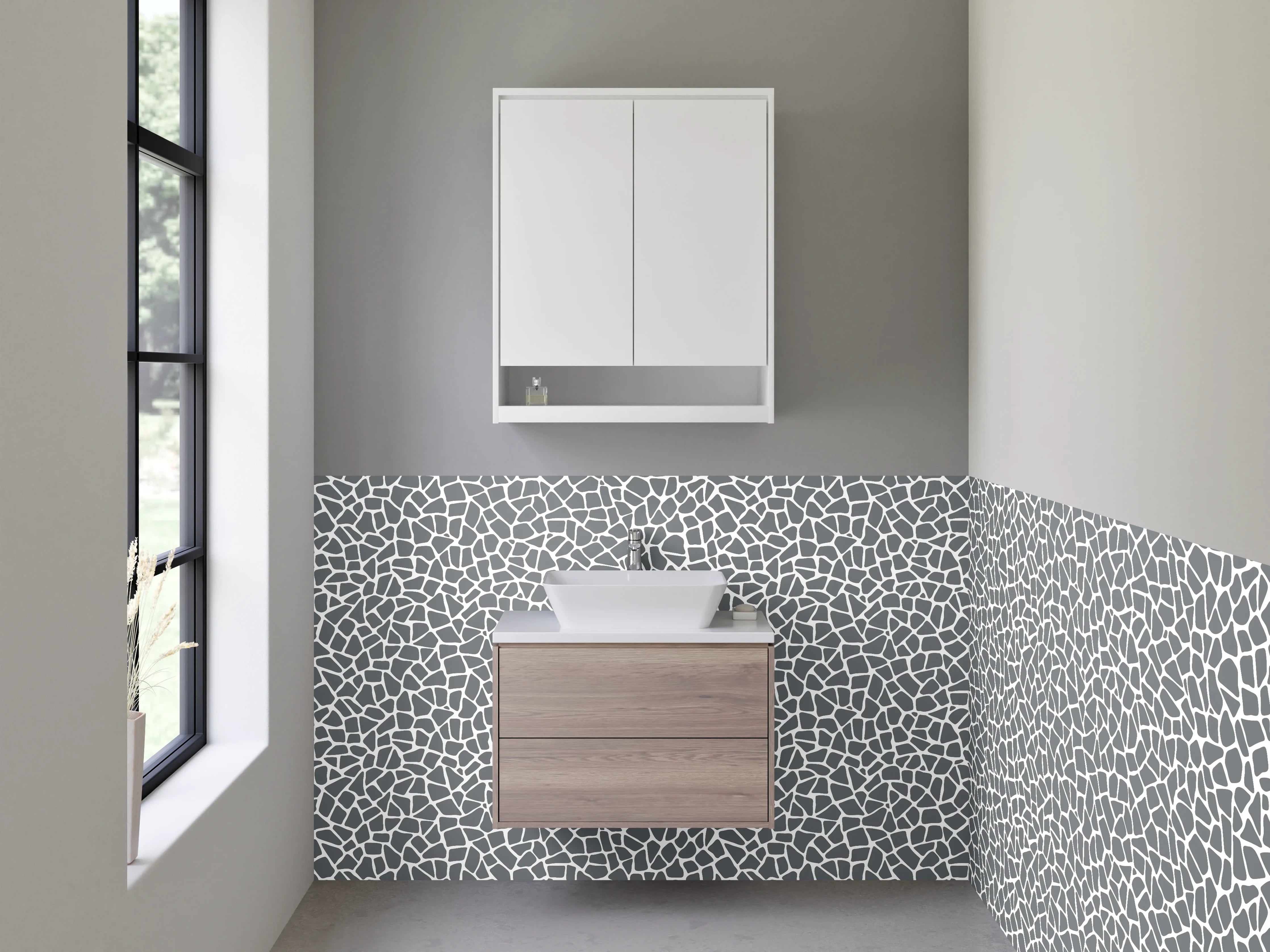 Waschbecken-Rückwand - Modernes graues Mosaik Muster