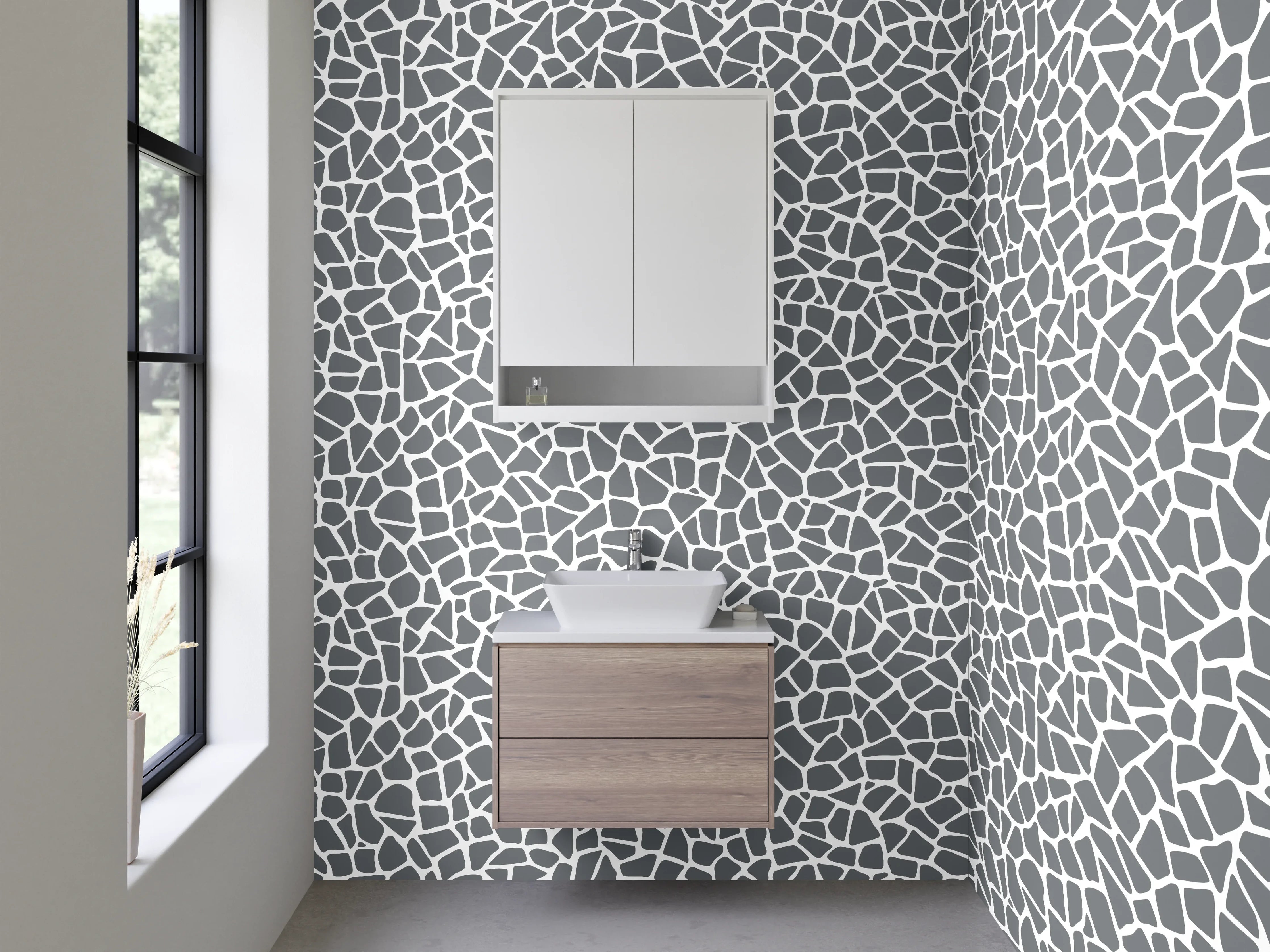 Waschbecken-Rückwand - Modernes graues Mosaik Muster