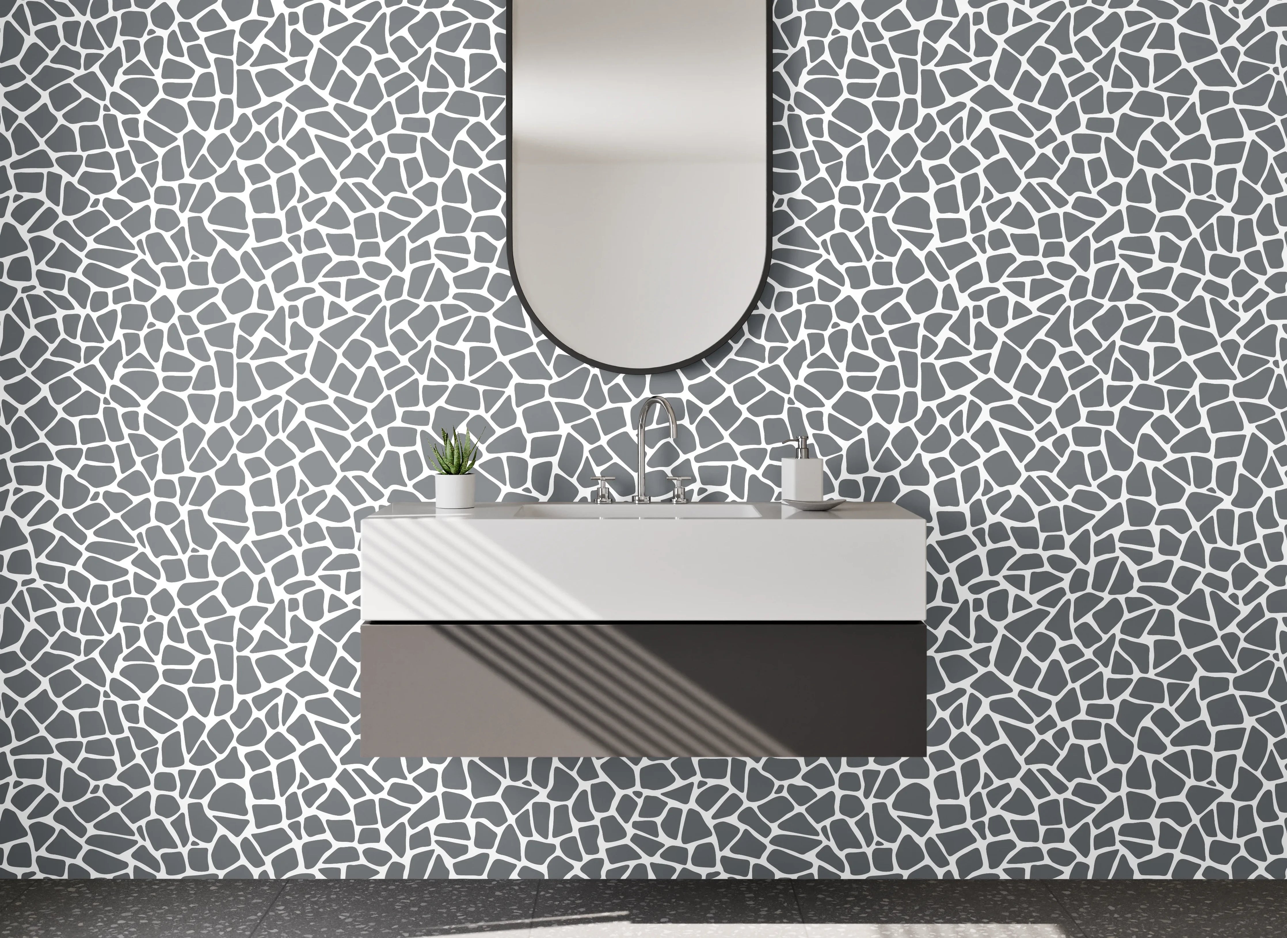 Waschbecken-Rückwand - Modernes graues Mosaik Muster