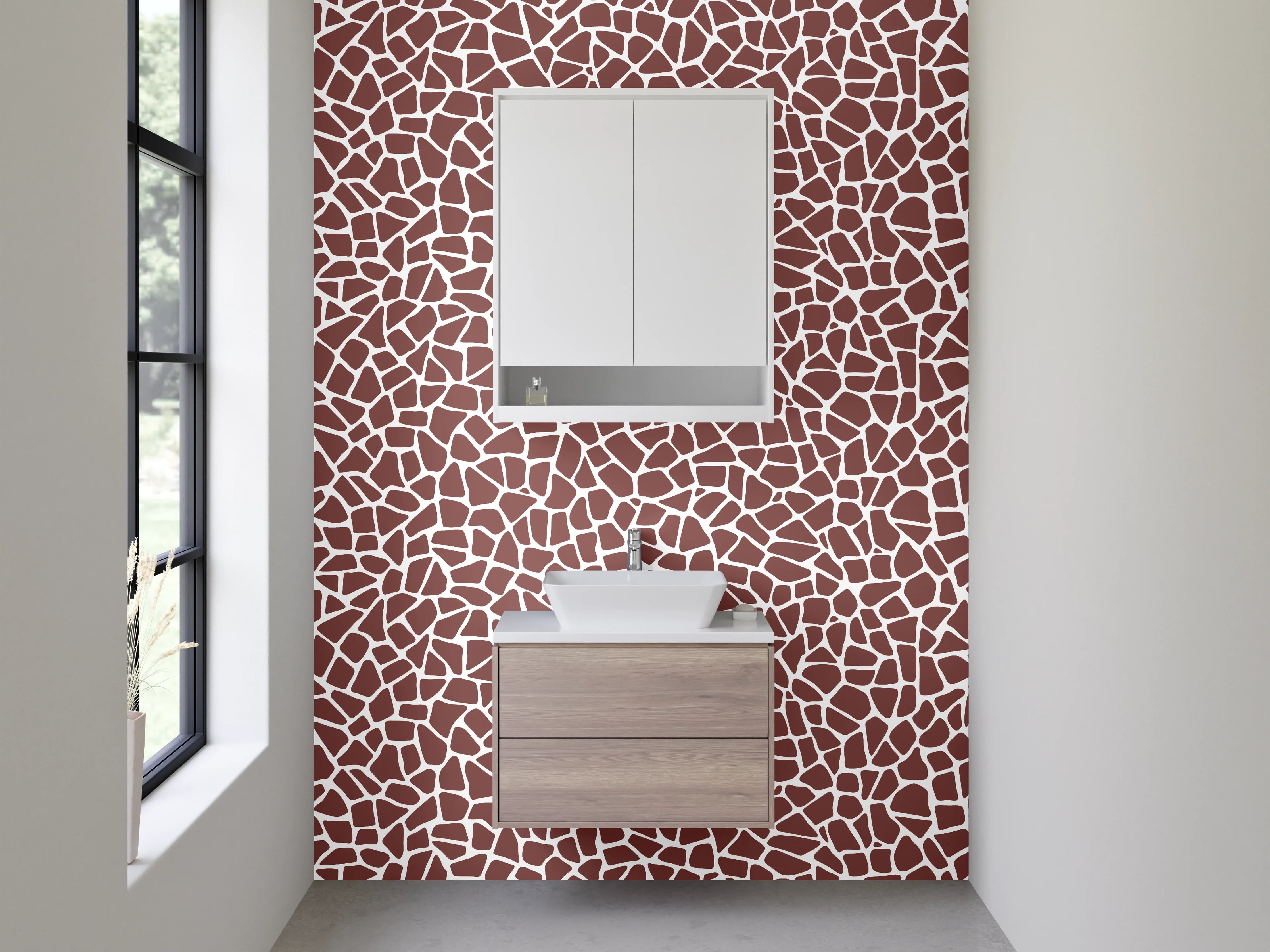 Waschbecken-Rückwand - Mosaik Muster Braun Beige Modern