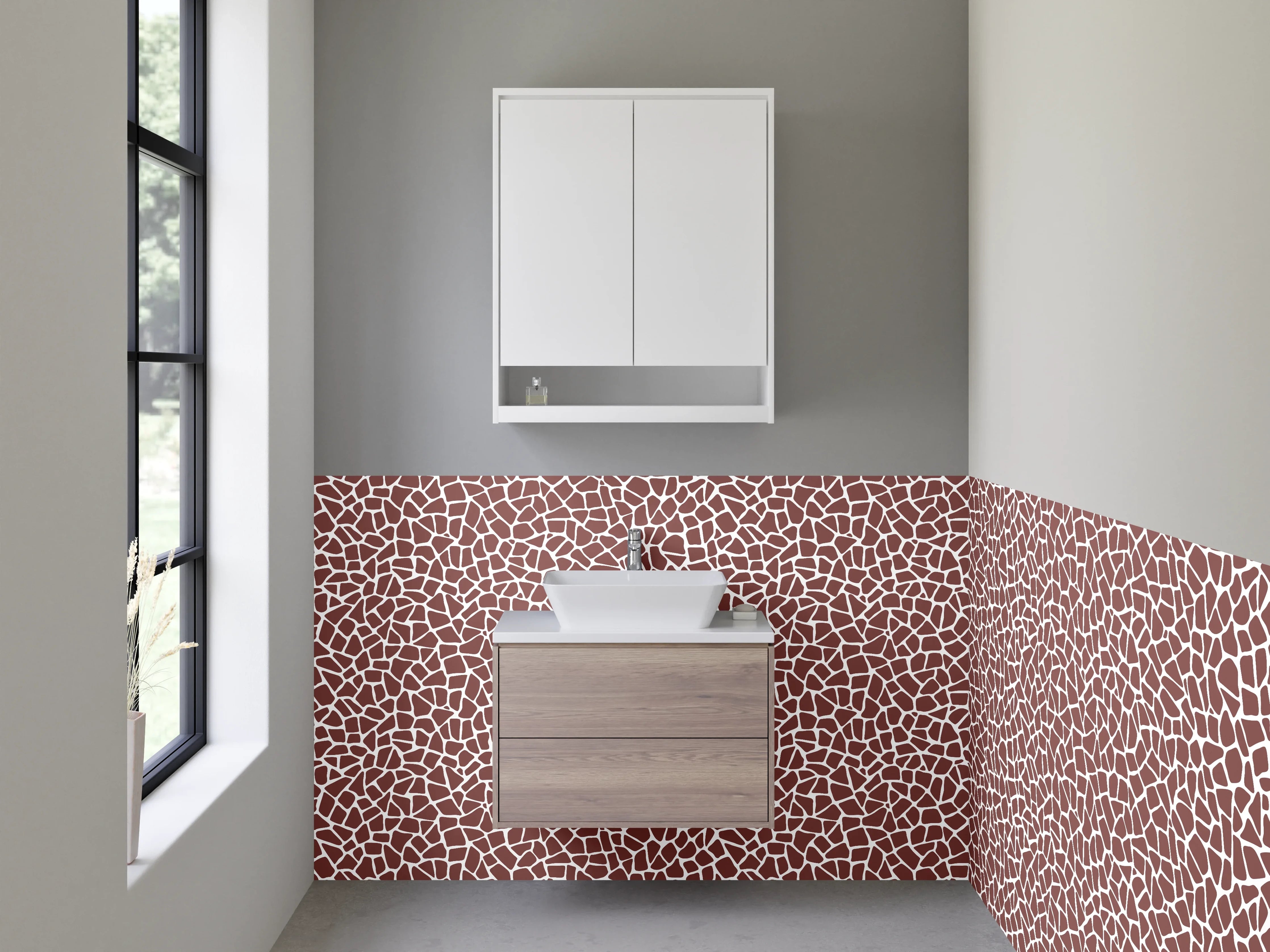 Waschbecken-Rückwand - Mosaik Muster Braun Beige Modern
