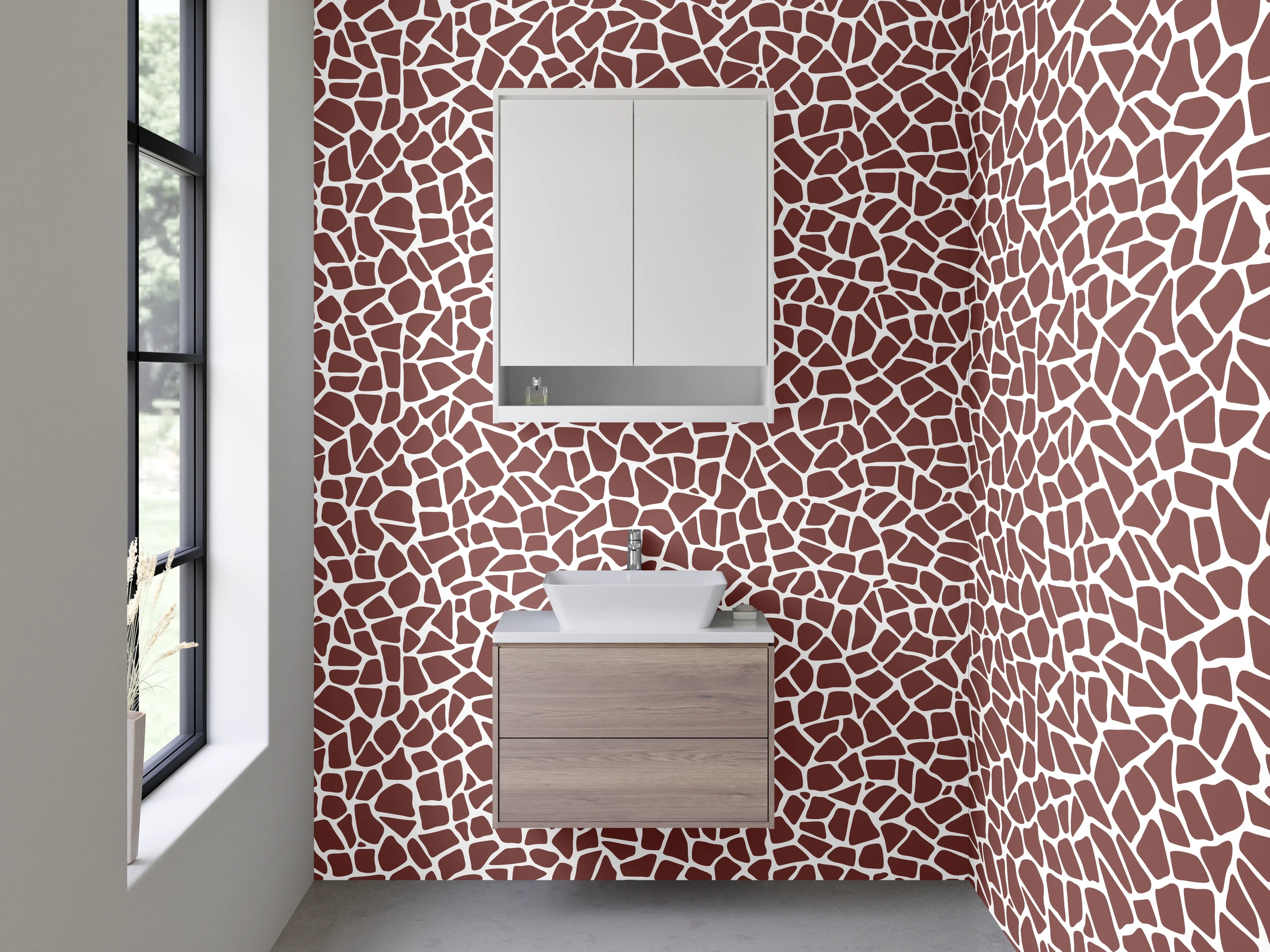 Waschbecken-Rückwand - Mosaik Muster Braun Beige Modern