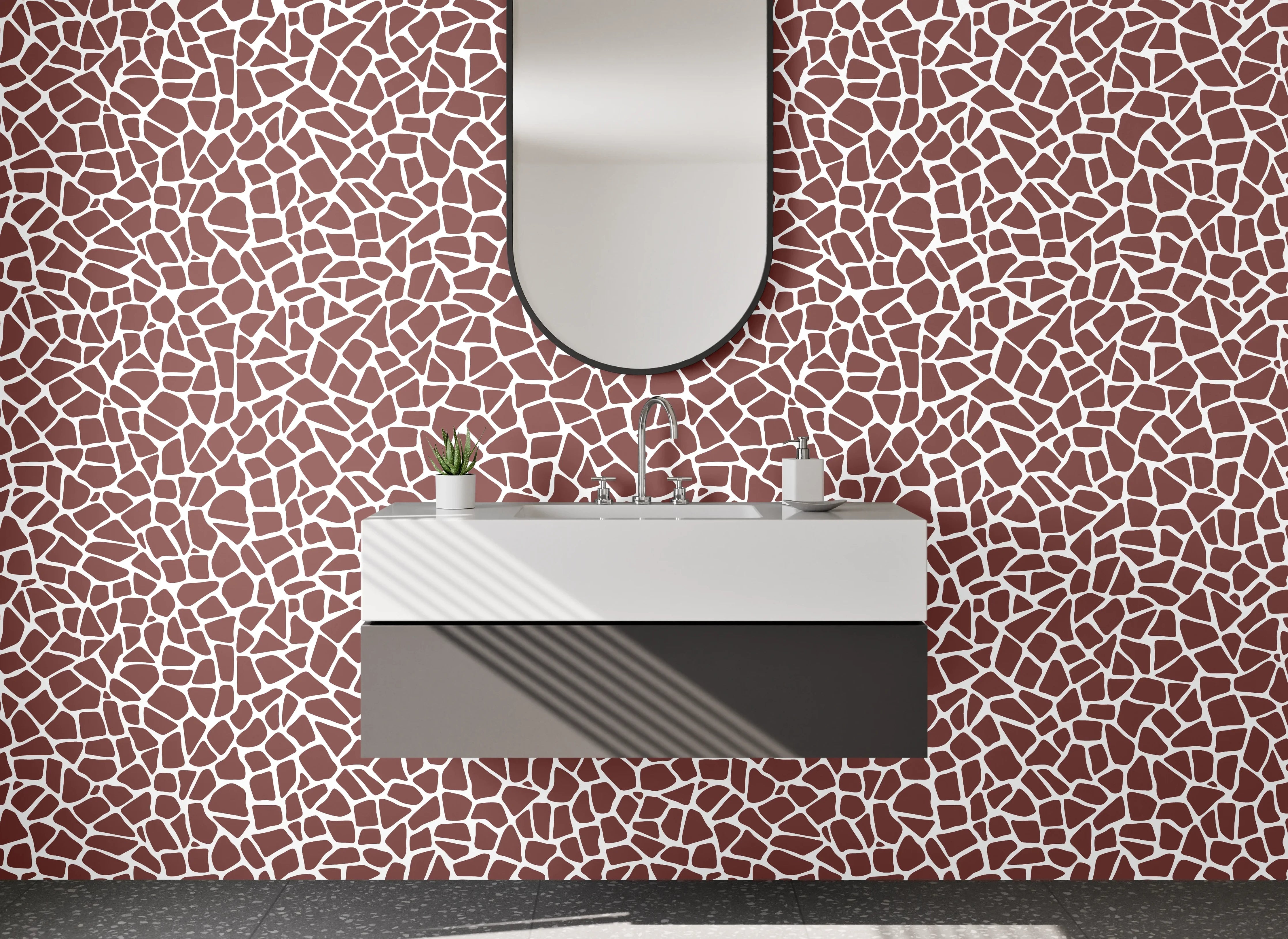Waschbecken-Rückwand - Mosaik Muster Braun Beige Modern