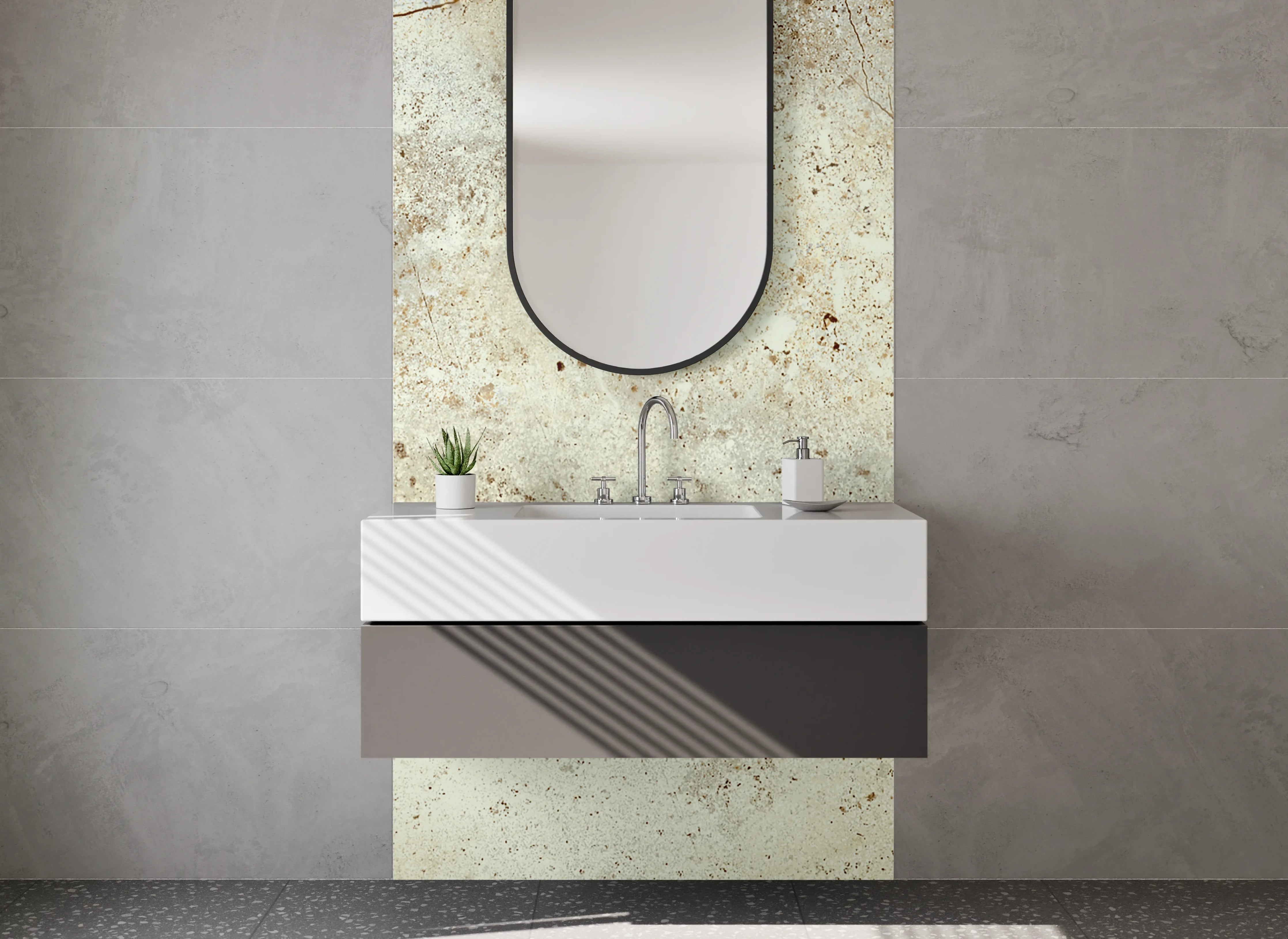 Waschbecken-Rückwand - Natürliche Stein-Textur