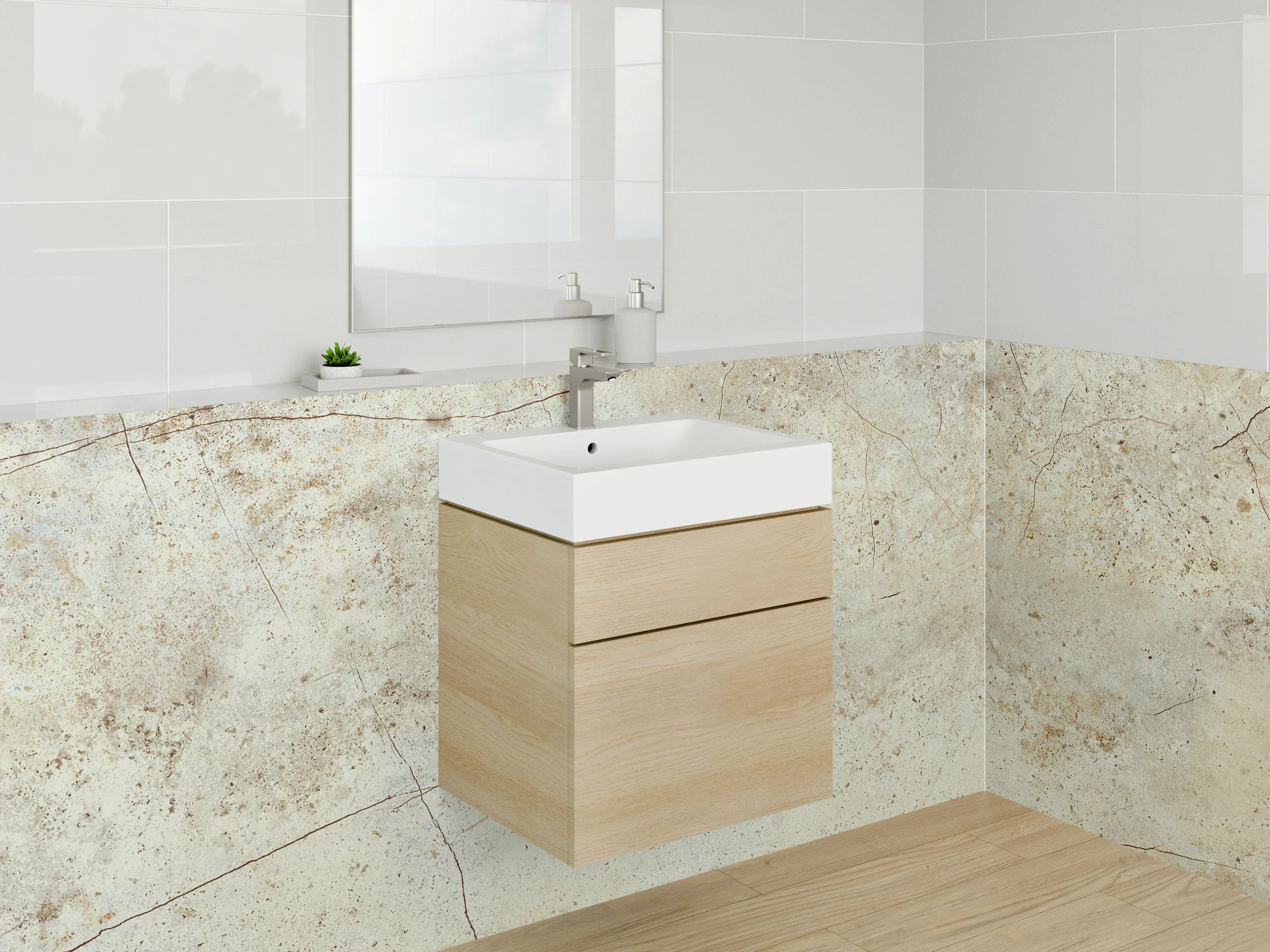 Waschbecken-Rückwand - Natürliche Stein-Textur