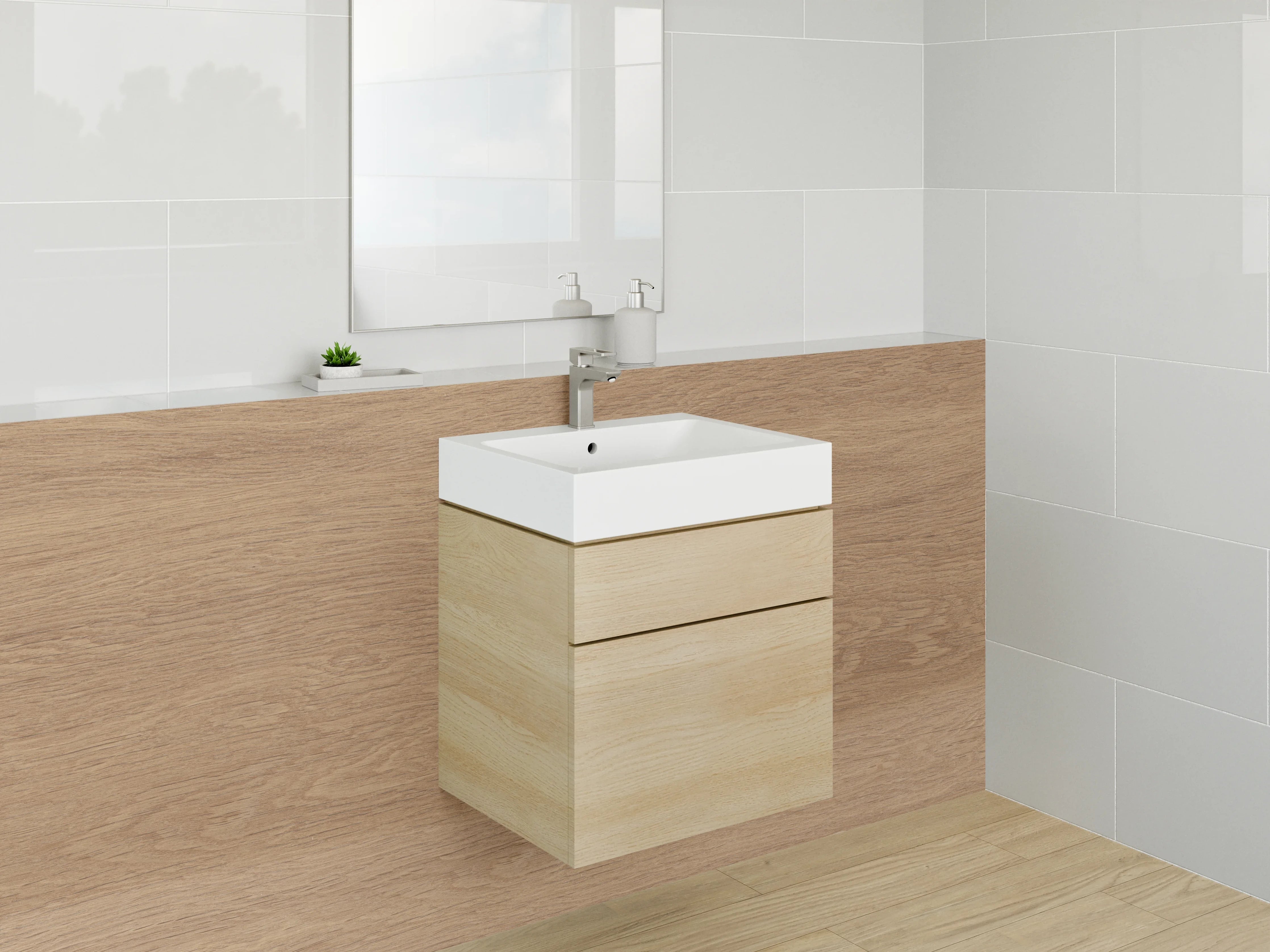 Waschbecken-Rückwand - Natürliches Holz Dekor für Küche