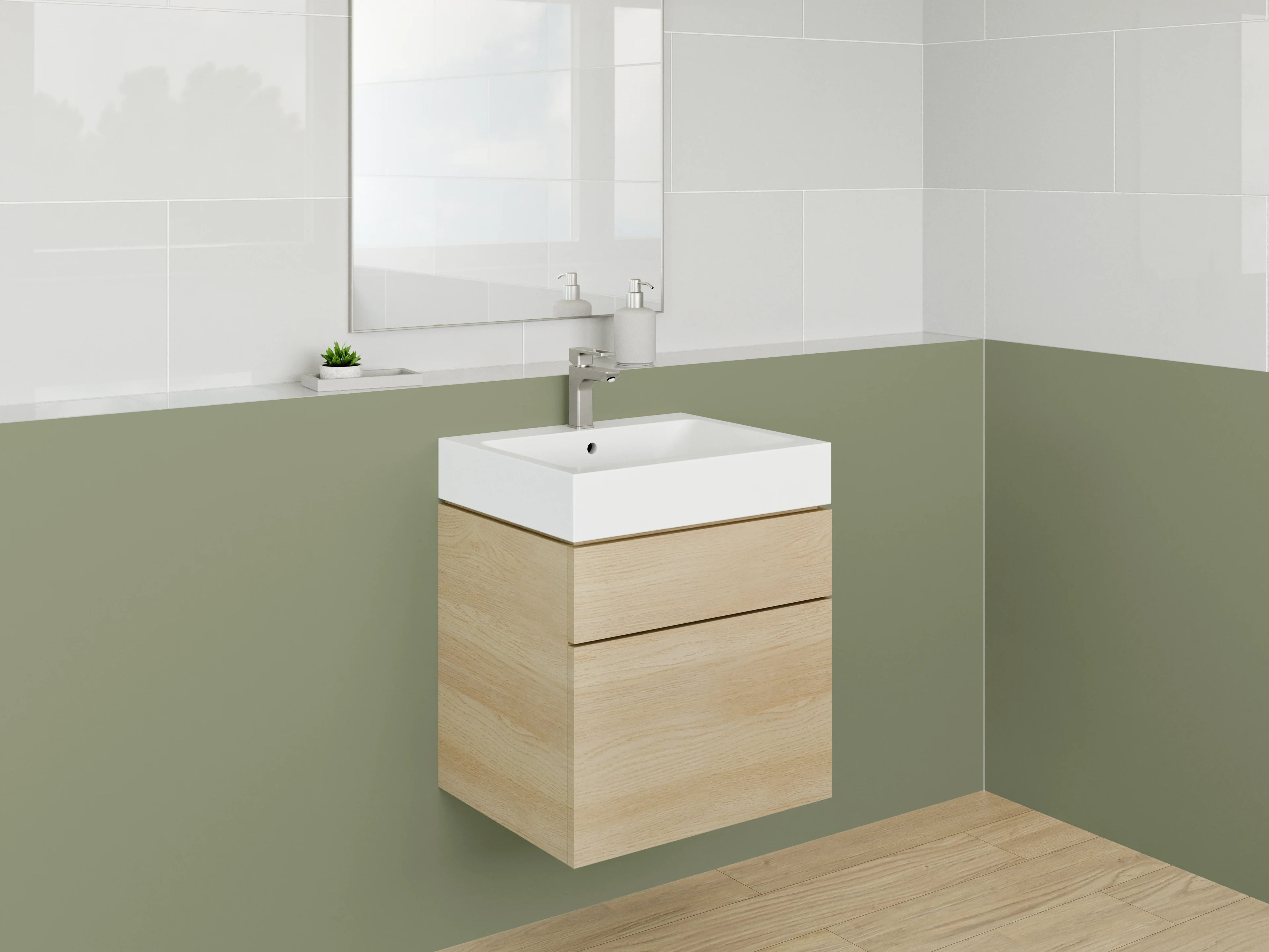 Waschbecken-Rückwand - Nebelhauch auf weißen Flächen