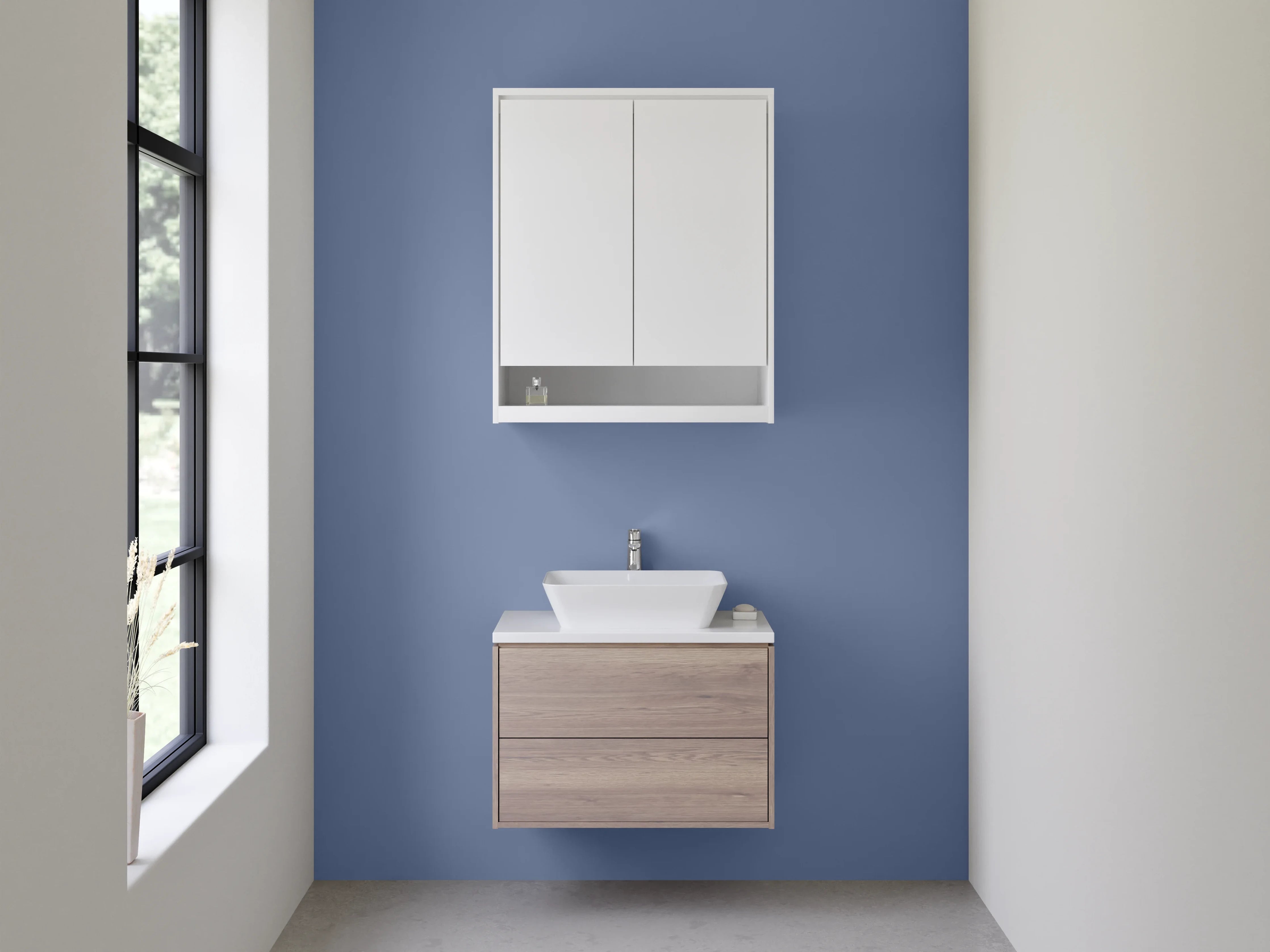 Waschbecken-Rückwand - Nebelhauch im weißen Gefieder