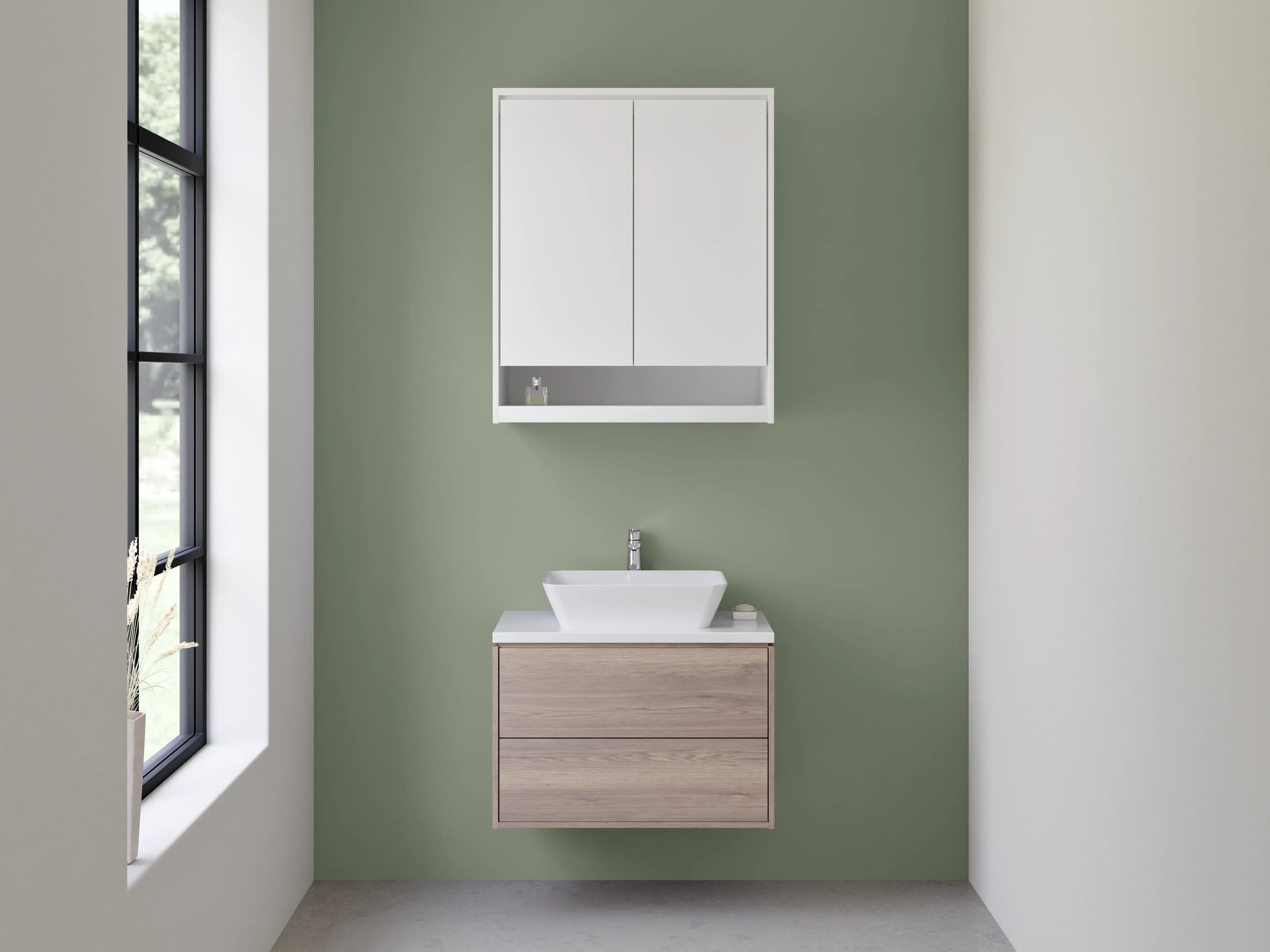 Waschbecken-Rückwand - Nebelschimmer auf Blütenweiß