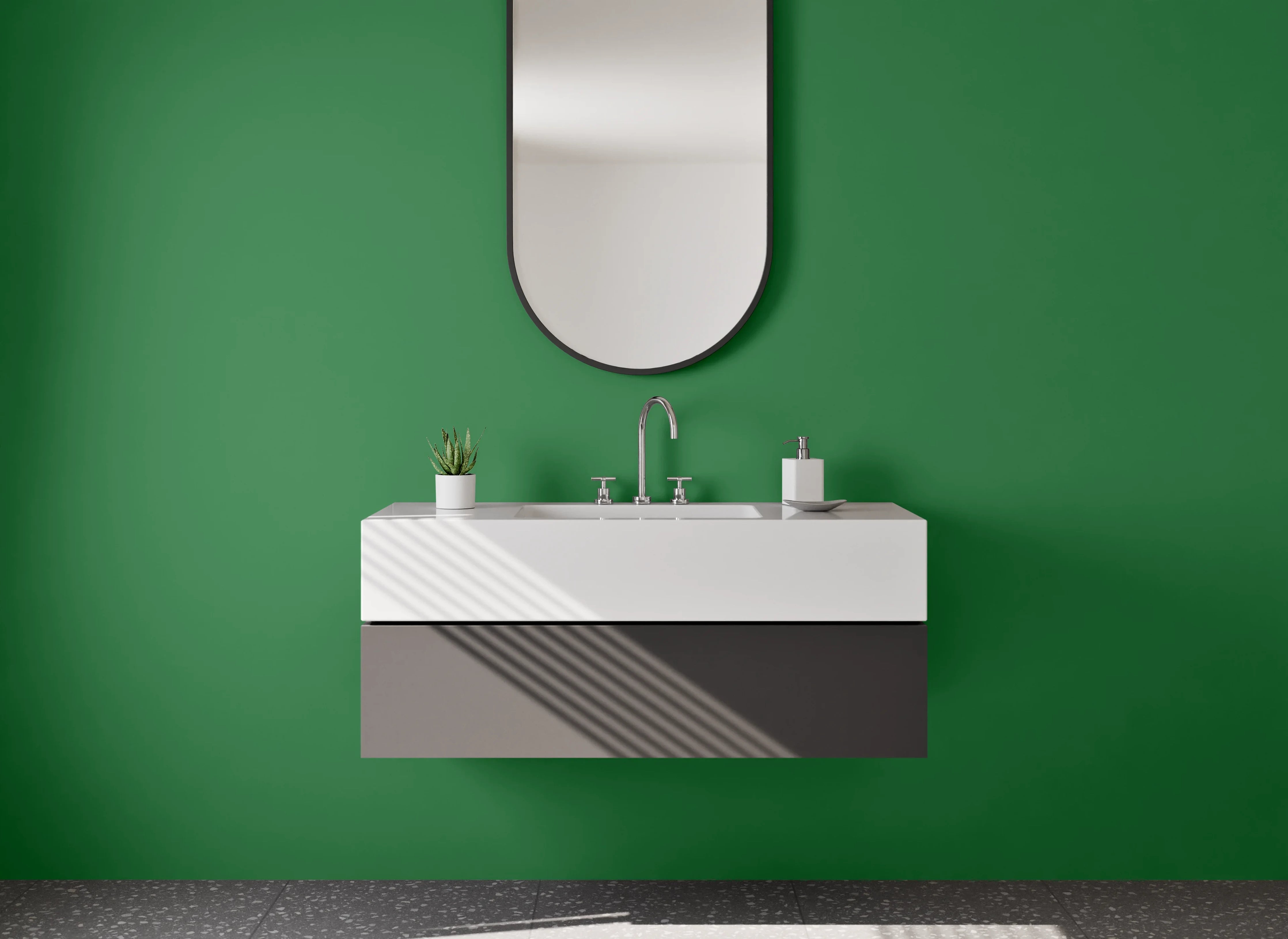 Waschbecken-Rückwand - Nebelschimmer auf weißen Formen