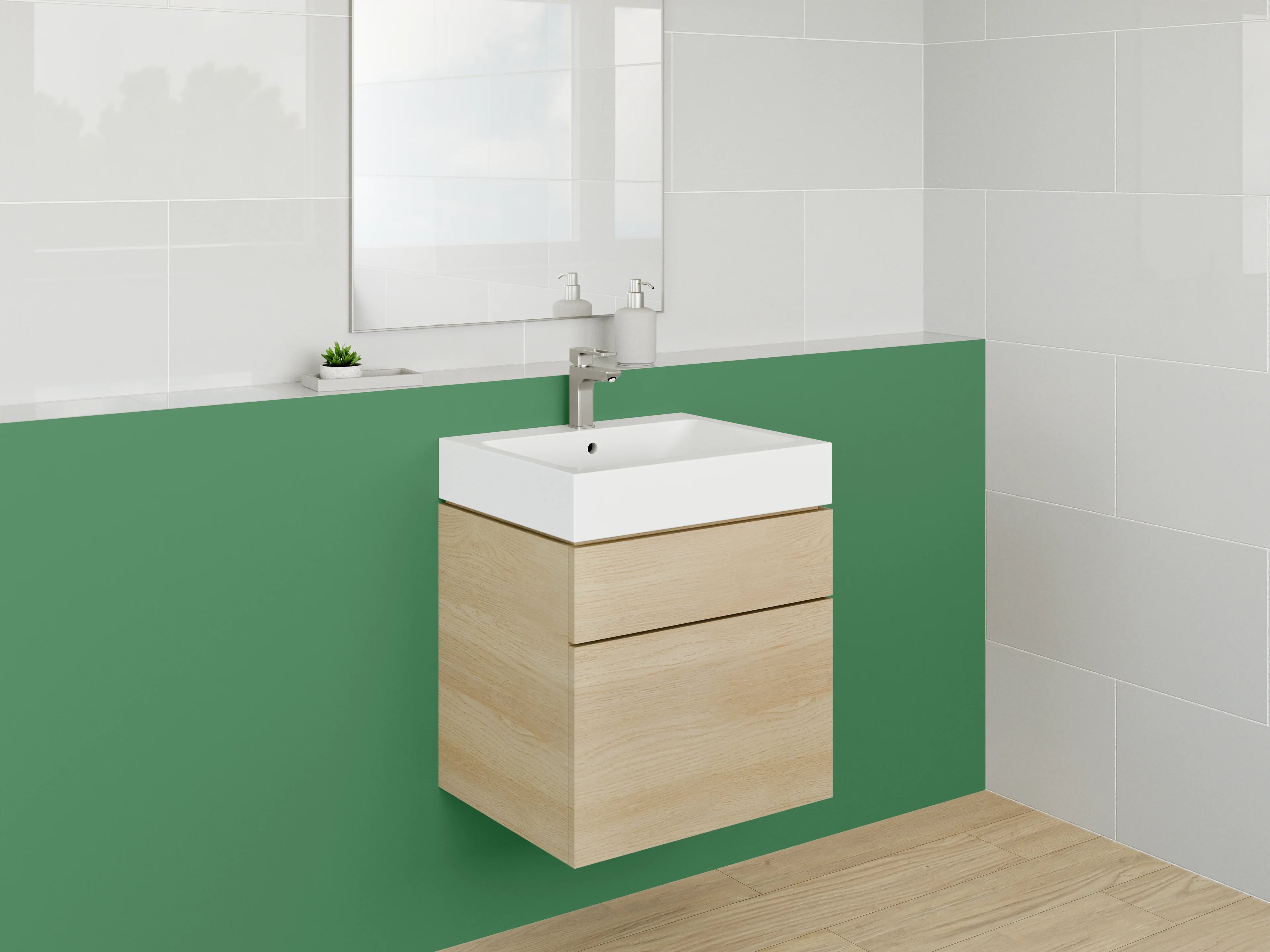 Waschbecken-Rückwand - Nebelschimmer auf weißen Formen