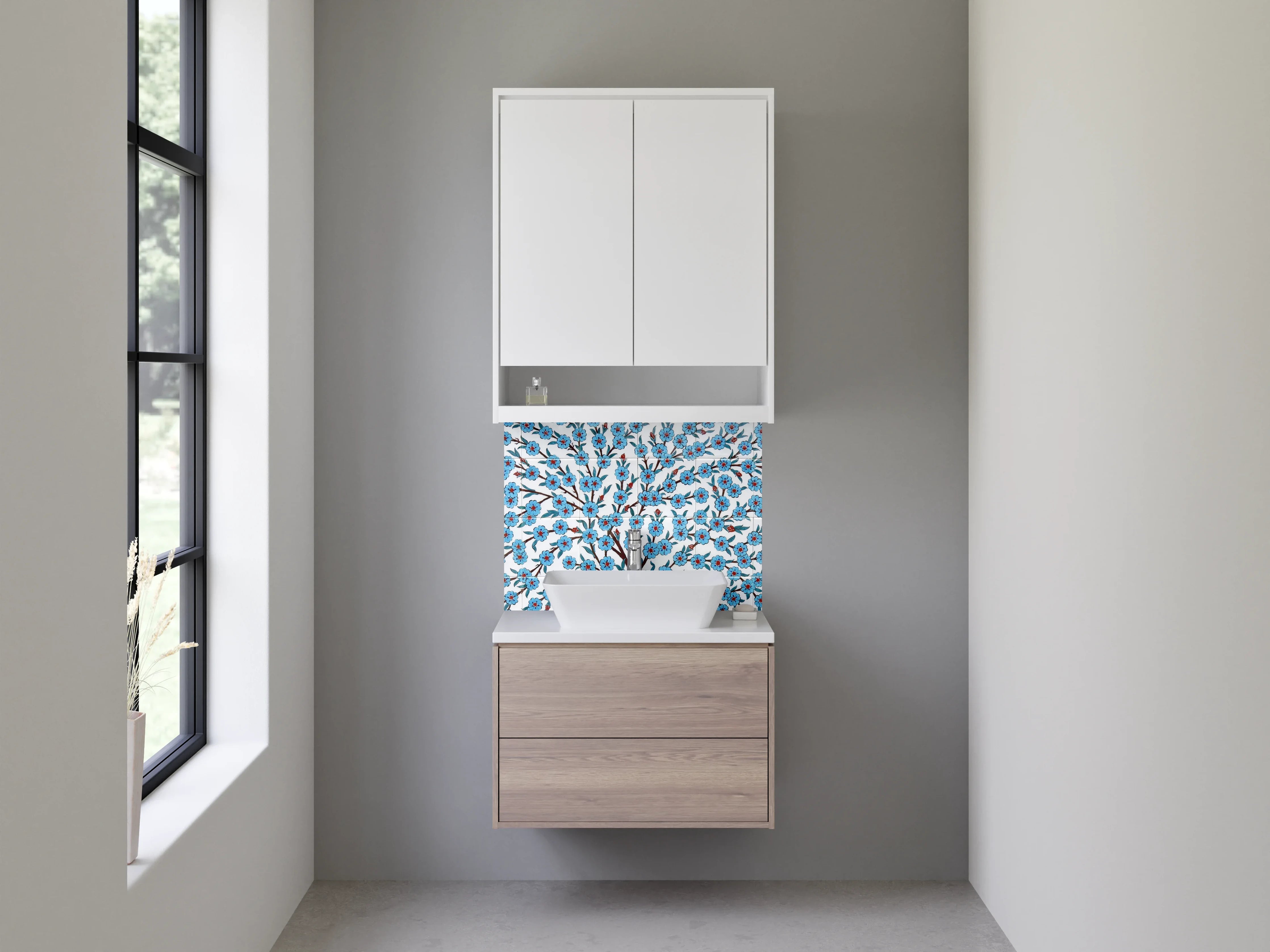 Waschbecken-Rückwand - Orientalischer Baum des Lebens Fliesenmuster