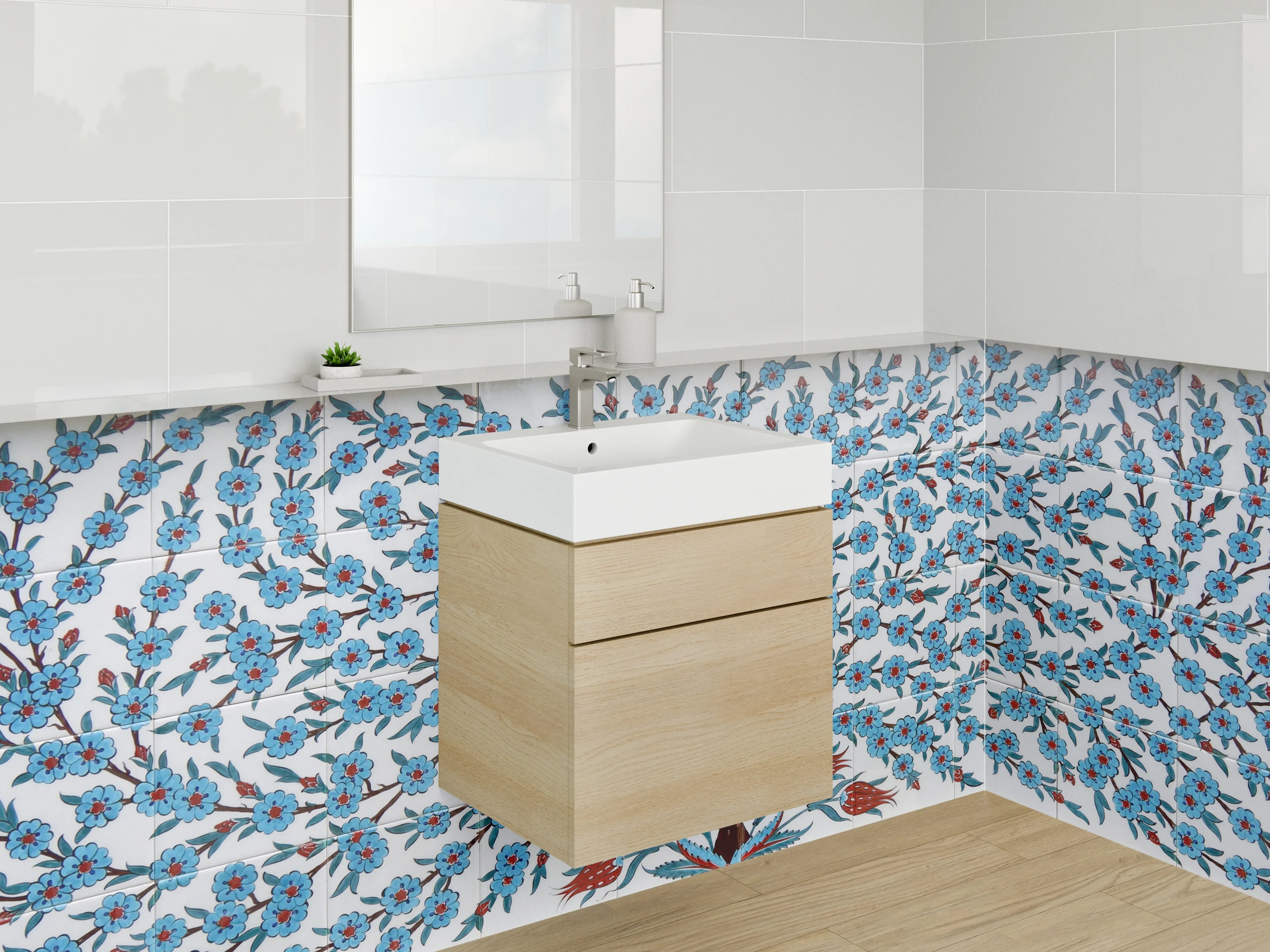 Waschbecken-Rückwand - Orientalischer Baum des Lebens Fliesenmuster