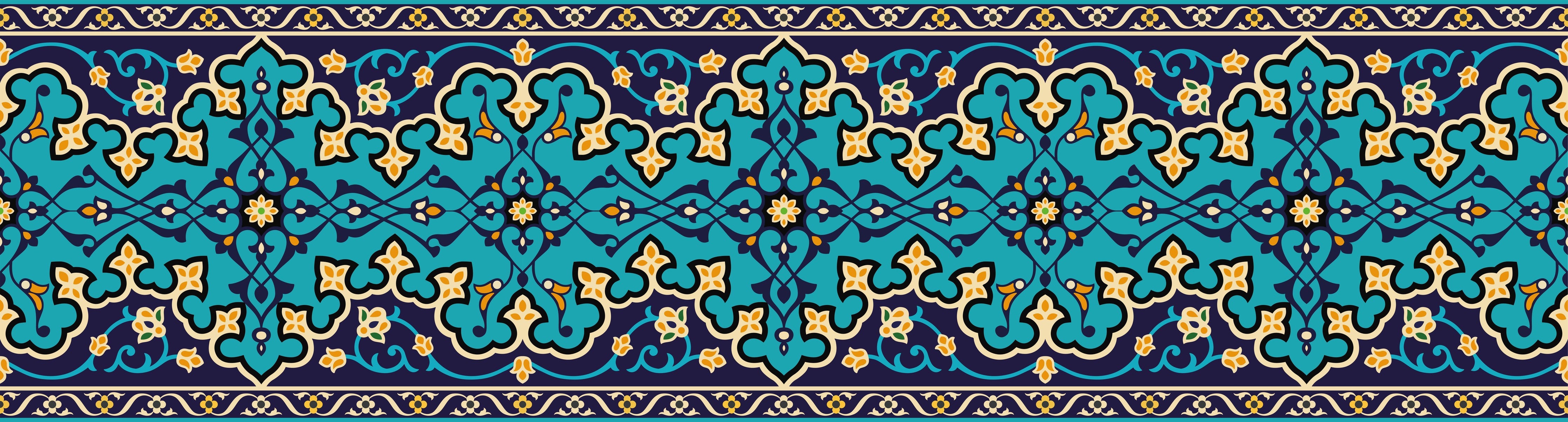 Waschbecken-Rückwand-Orientalisches Fliesenmuster Türkis Blau Gelb