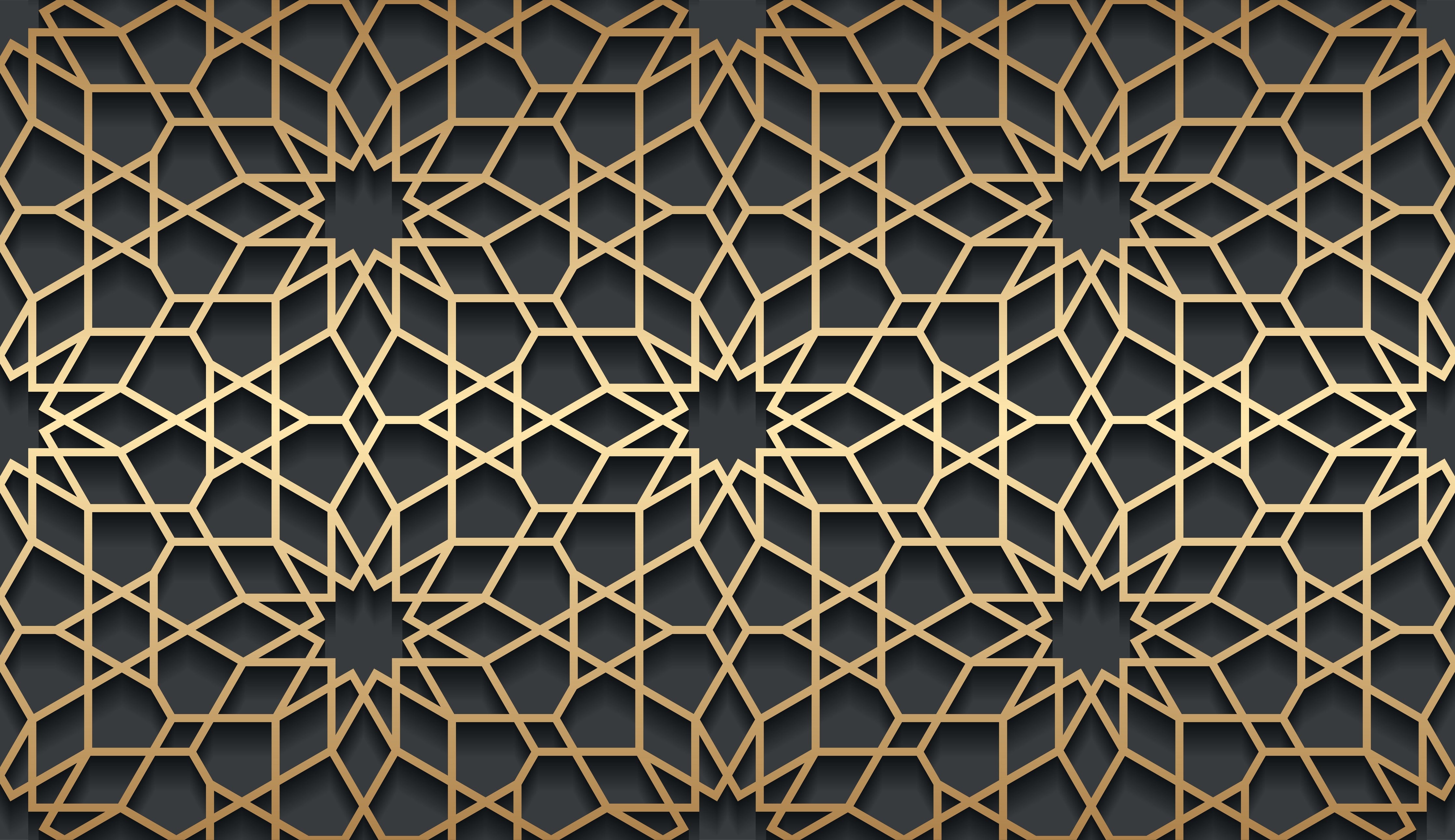 Waschbecken-Rückwand-Orientalisches Mosaik Muster Gold Schwarz