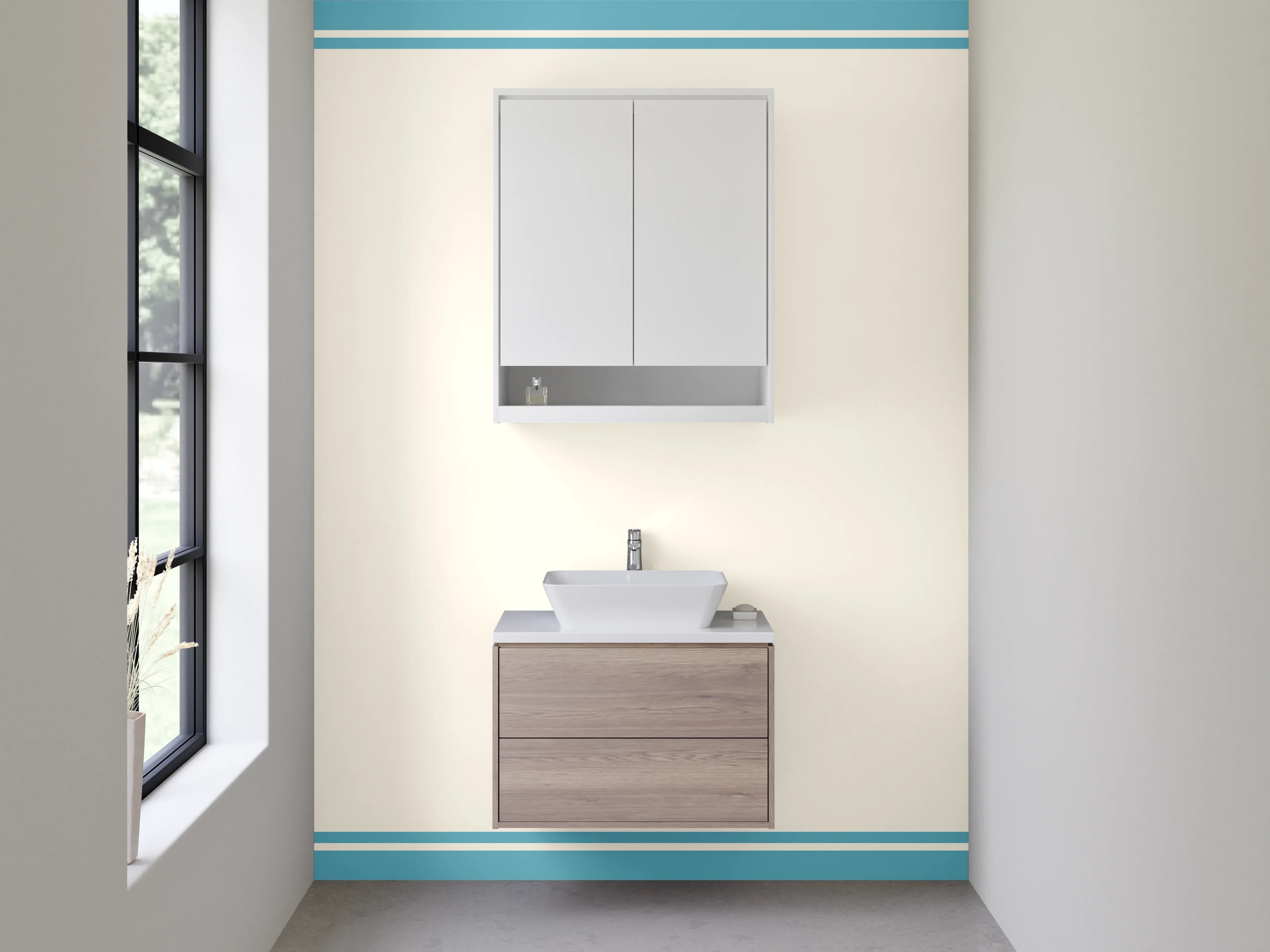 Waschbecken-Rückwand - Orientalisches Muster Blau Gold Modern