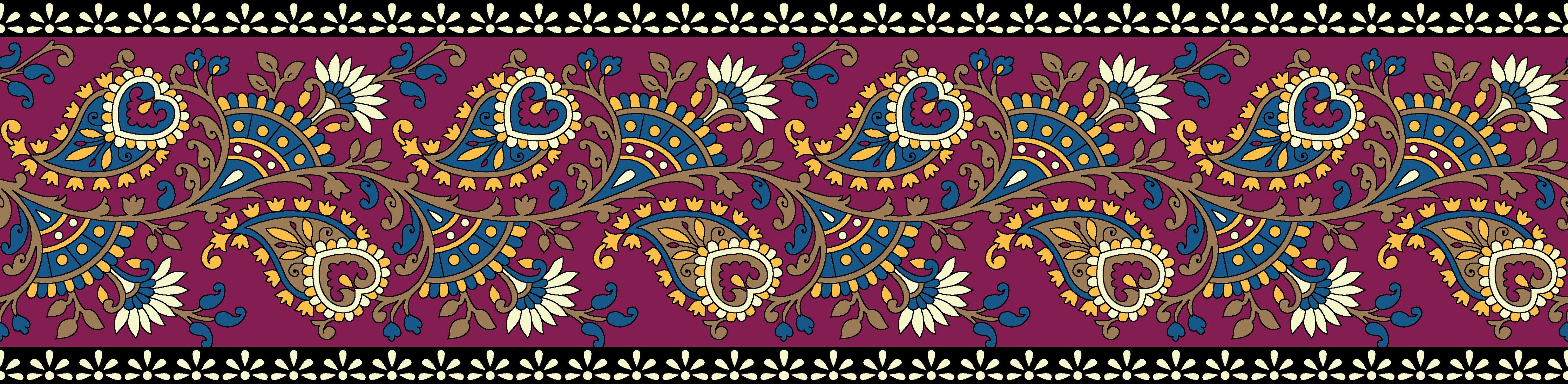 Waschbecken-Rückwand-Orientalisches Paisley Muster Bordüre