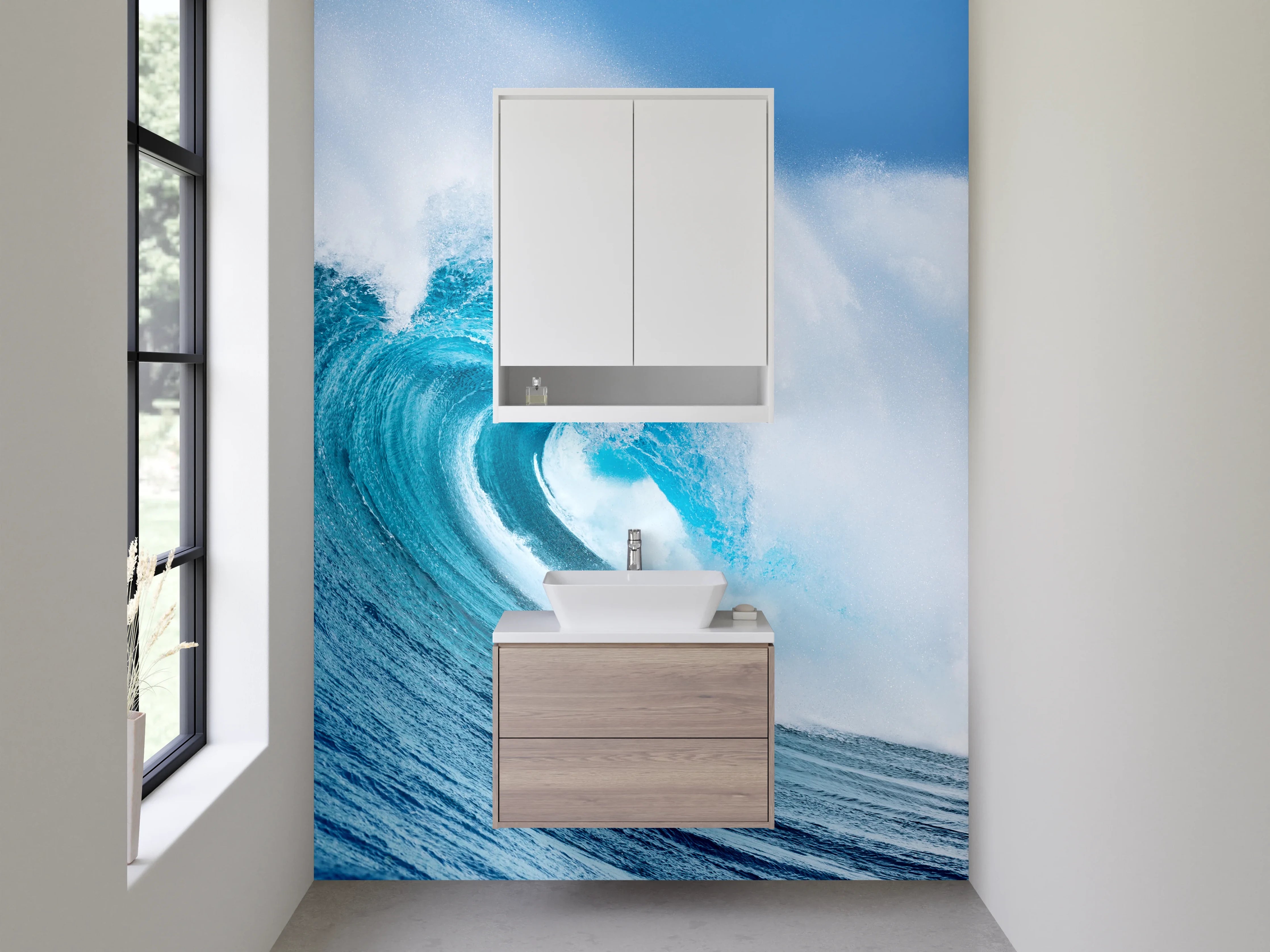 Waschbecken-Rückwand - Ozeanwelle Fotomotiv für Rückwände