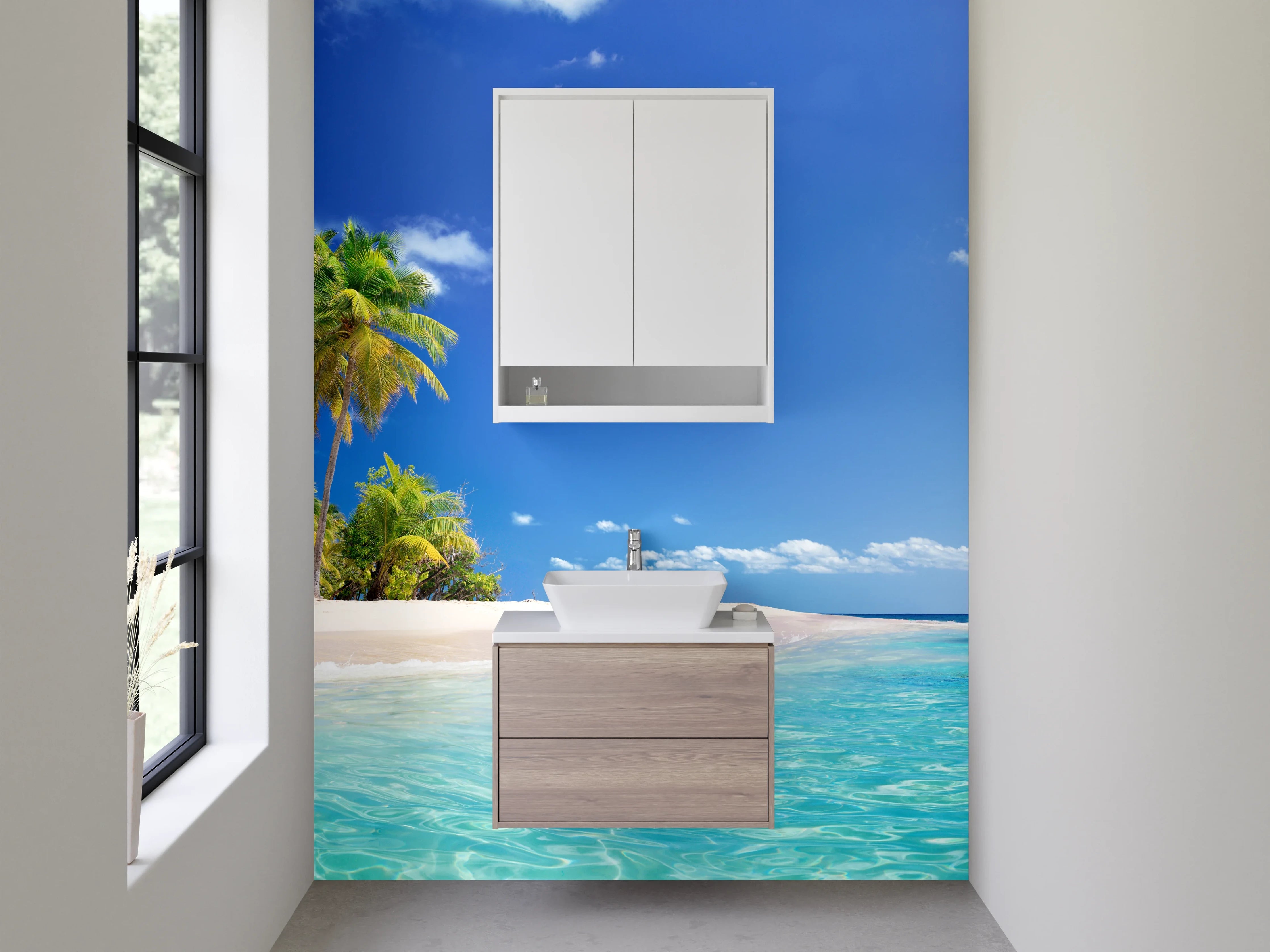 Waschbecken-Rückwand - Paradiesische Karibik Strand Oase