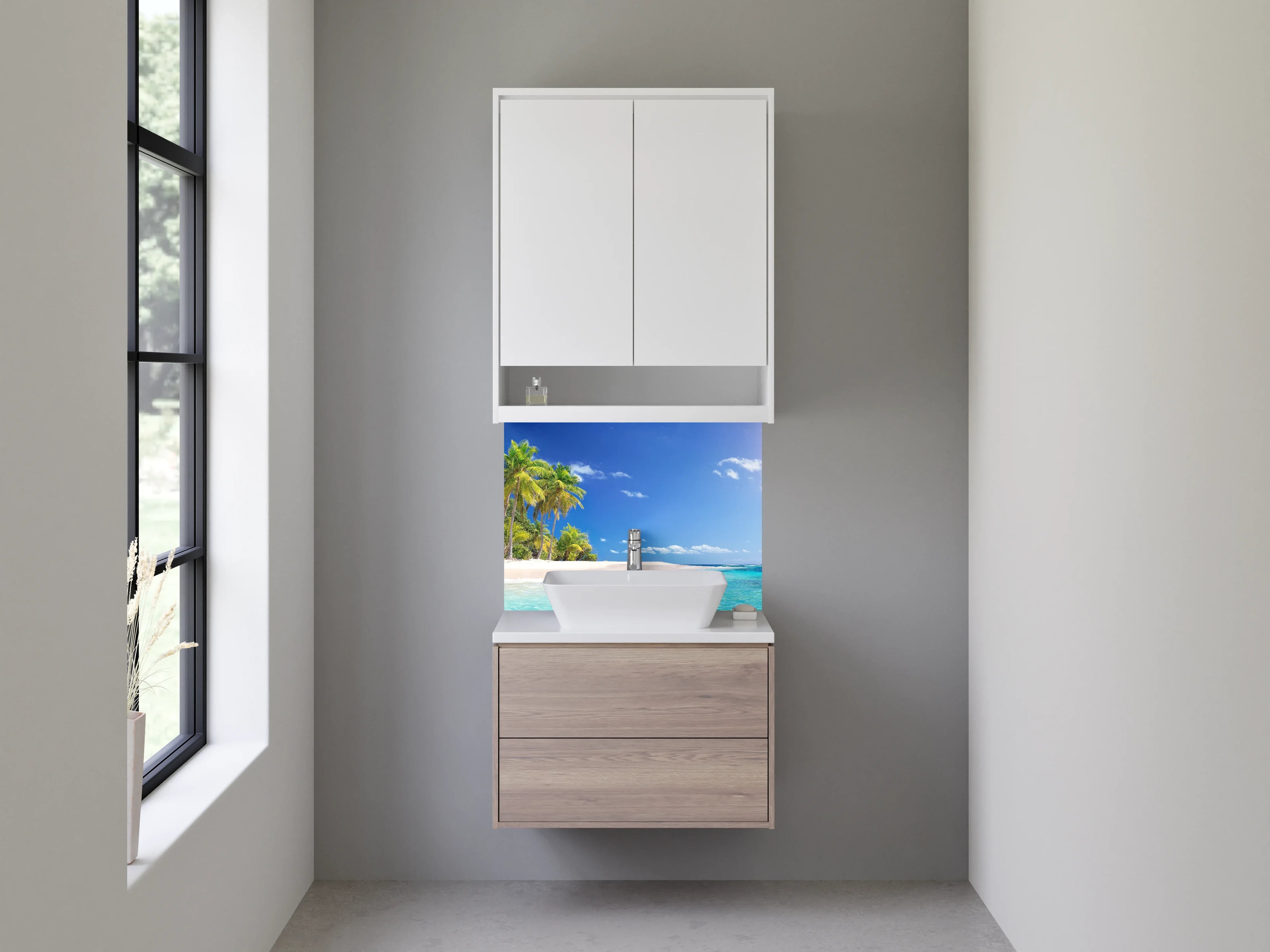 Waschbecken-Rückwand - Paradiesische Karibik Strand Oase