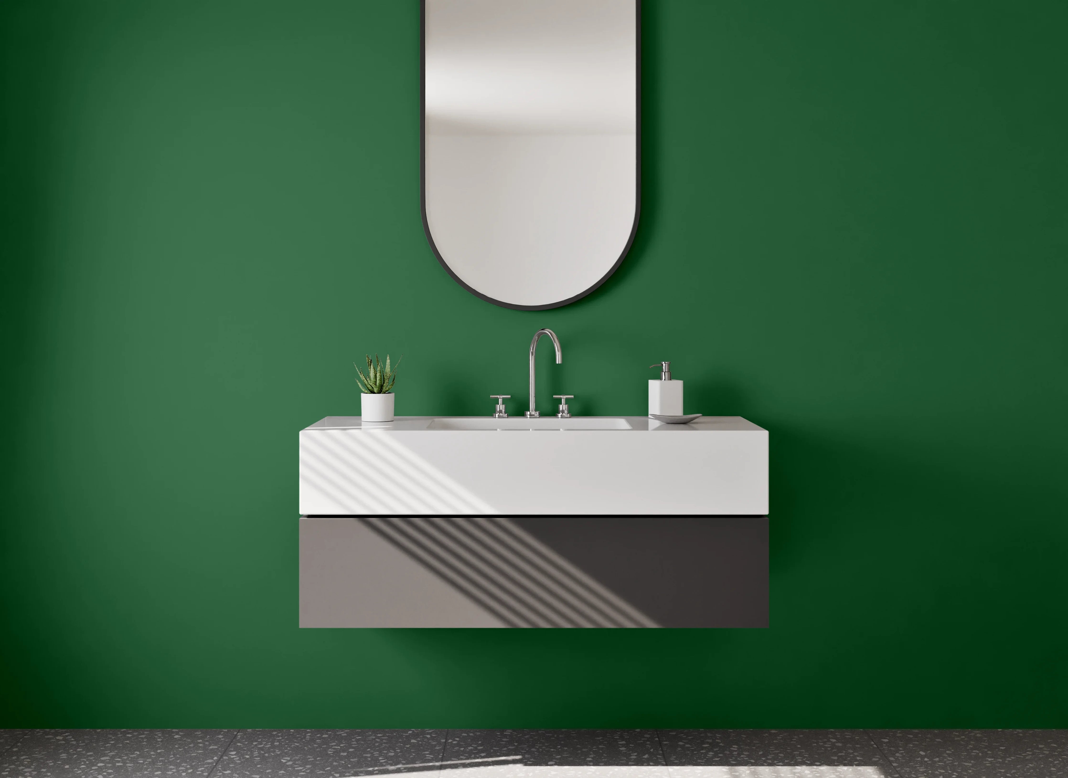 Waschbecken-Rückwand - Perlgrau Nebelweiß