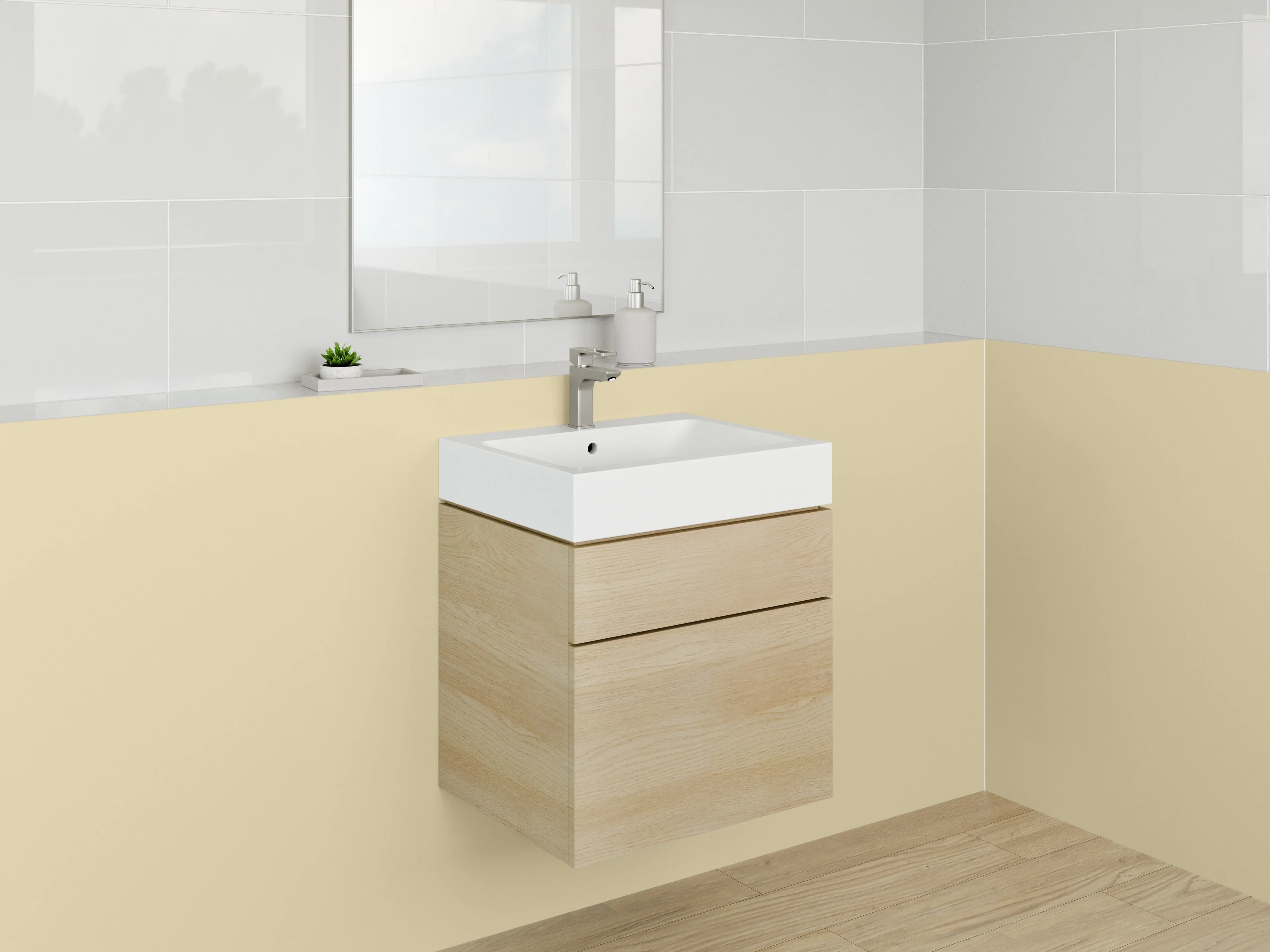 Waschbecken-Rückwand - RAL 1014 Elfenbeinfarbenes Beige
