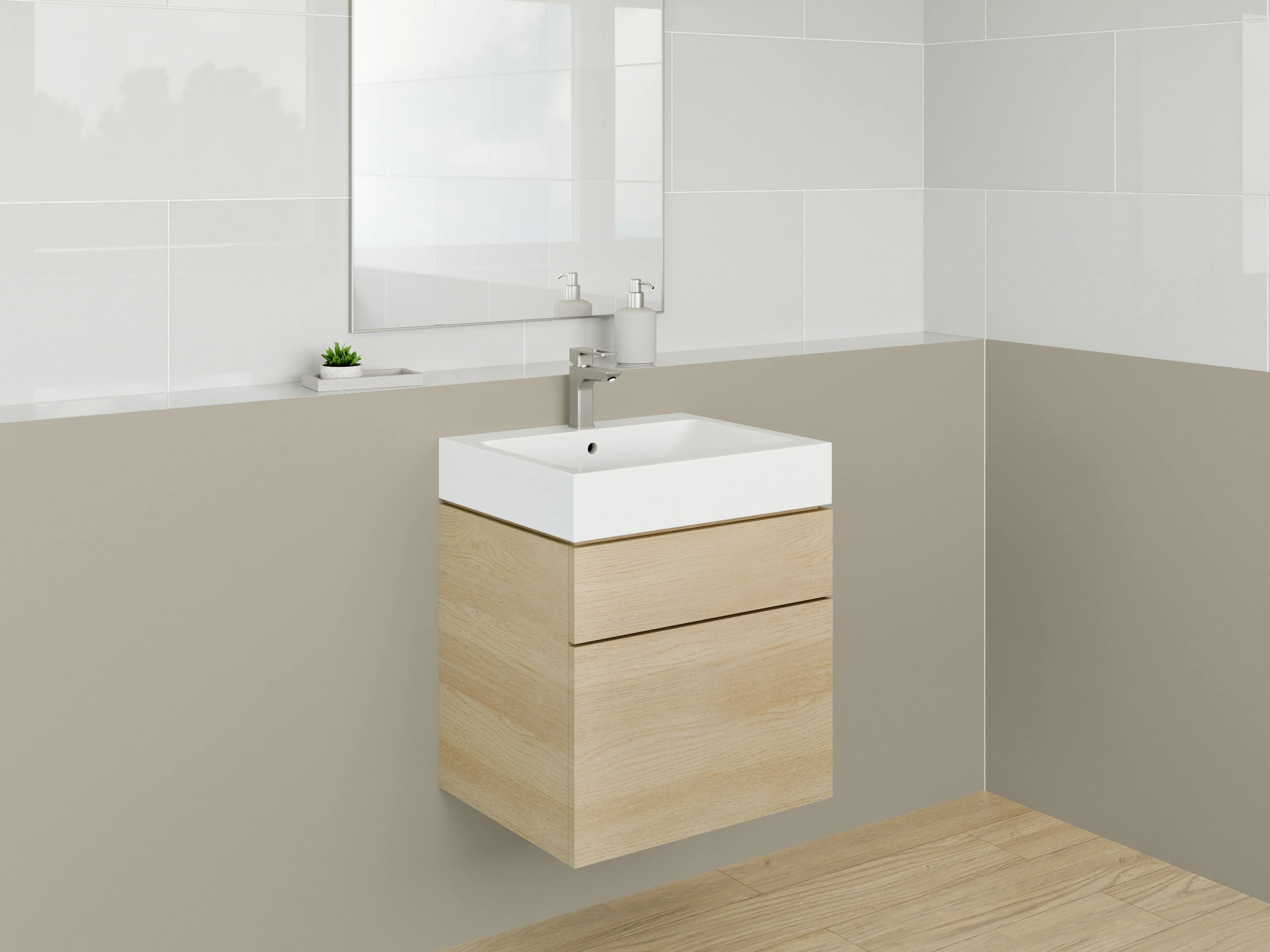 Waschbecken-Rückwand - RAL 1035 Perlmuttbeige