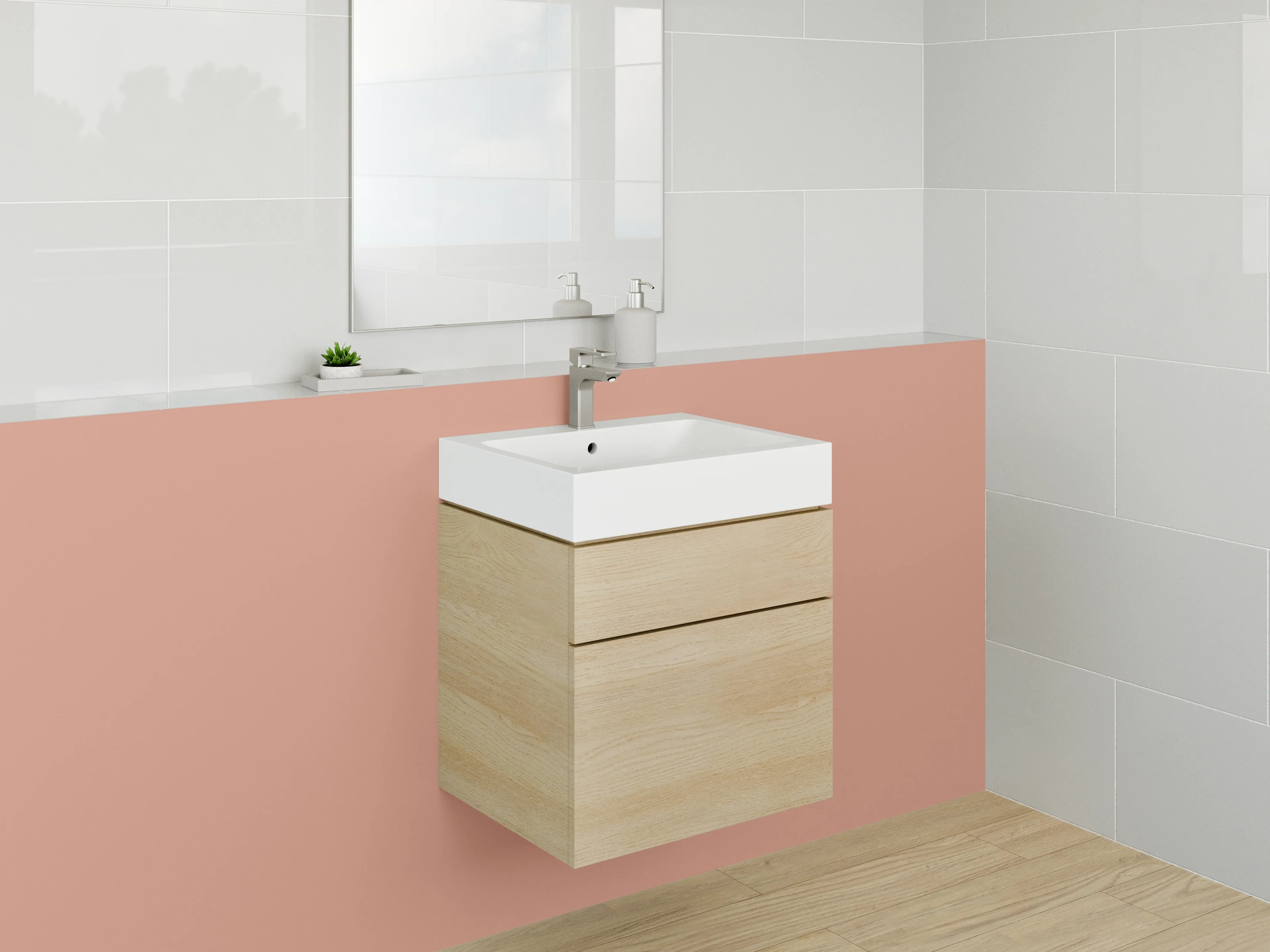 Waschbecken-Rückwand - RAL 3012 Beige Rotbraun