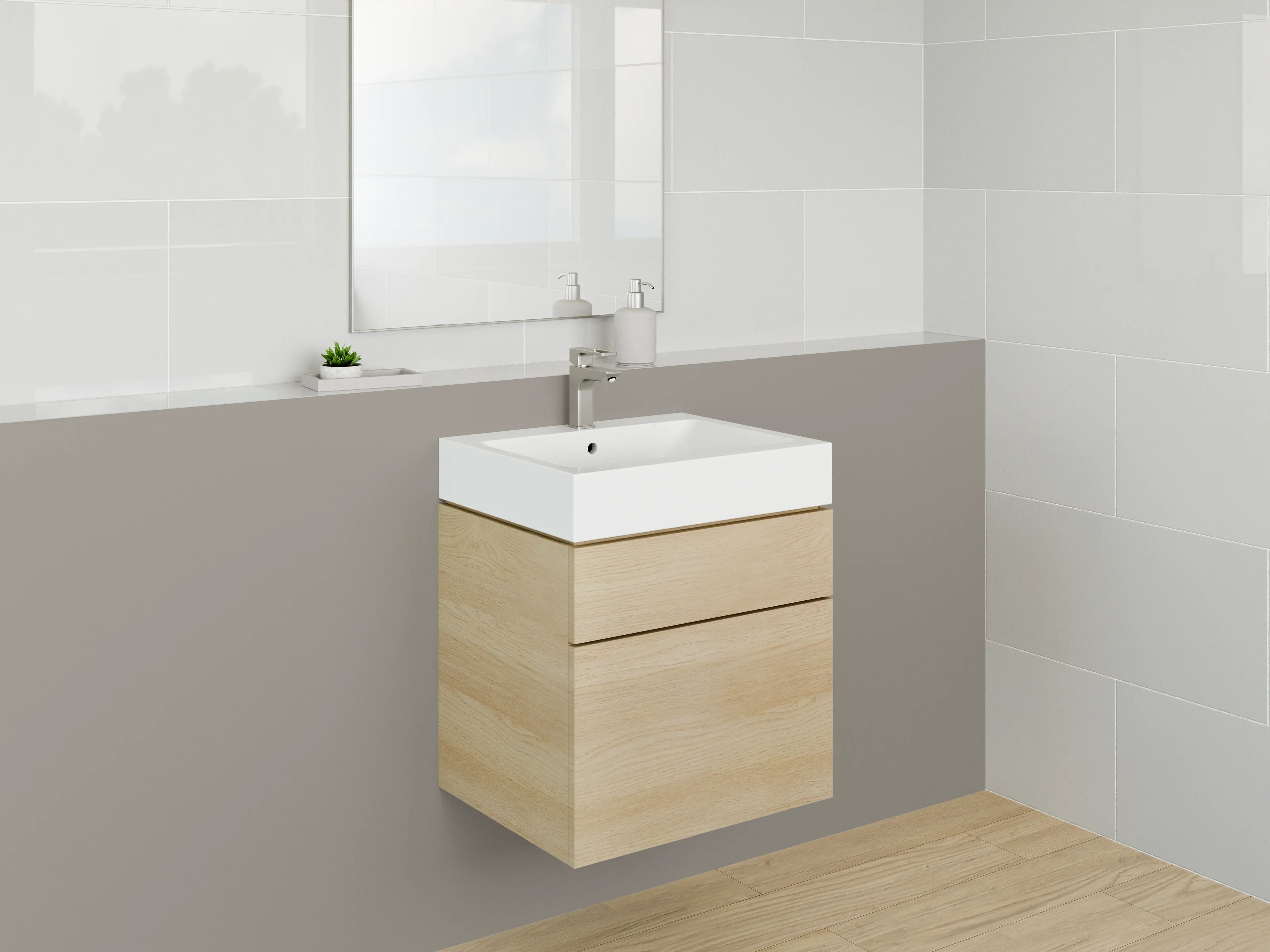 Waschbecken-Rückwand - RAL 7048 Perlgrau