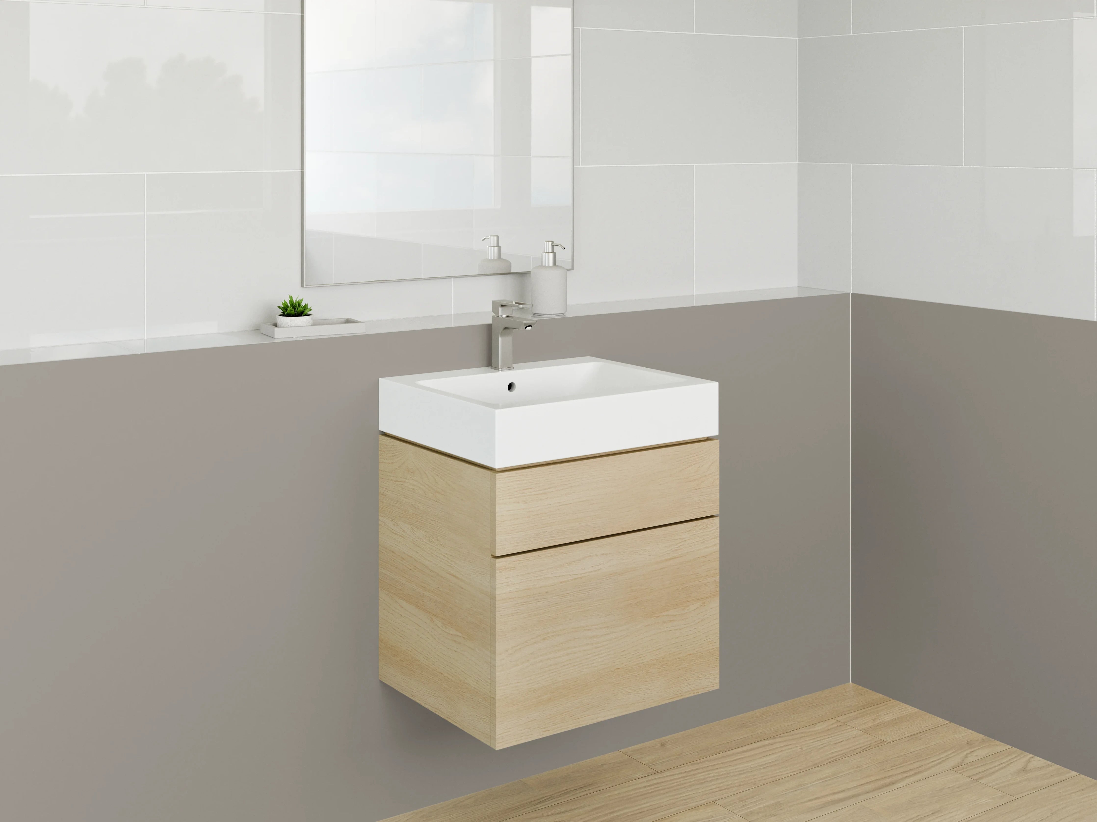 Waschbecken-Rückwand - RAL 7048 Perlgrau