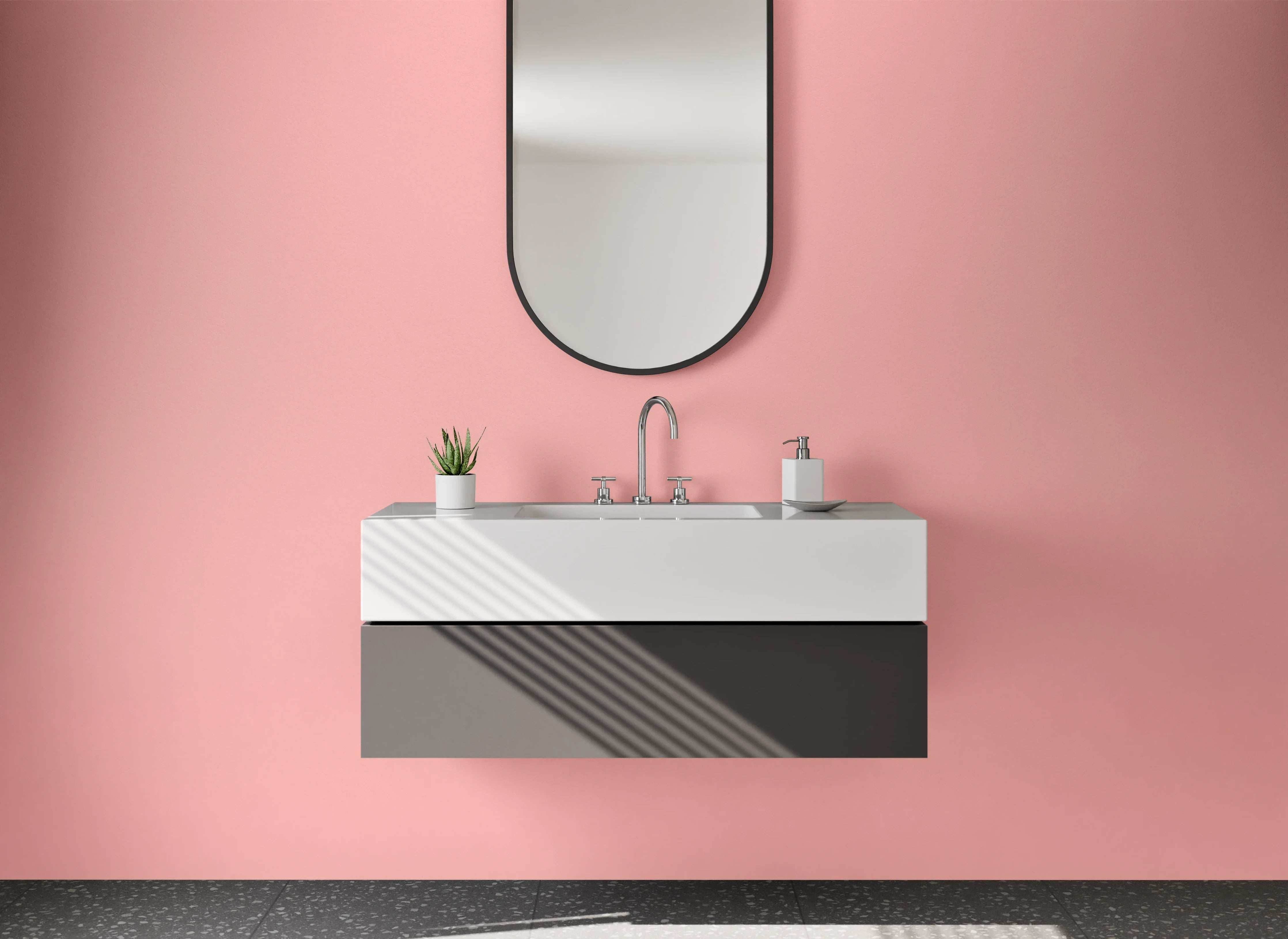 Waschbecken-Rückwand - Rosa Gradient Wanddekor für Badezimmer