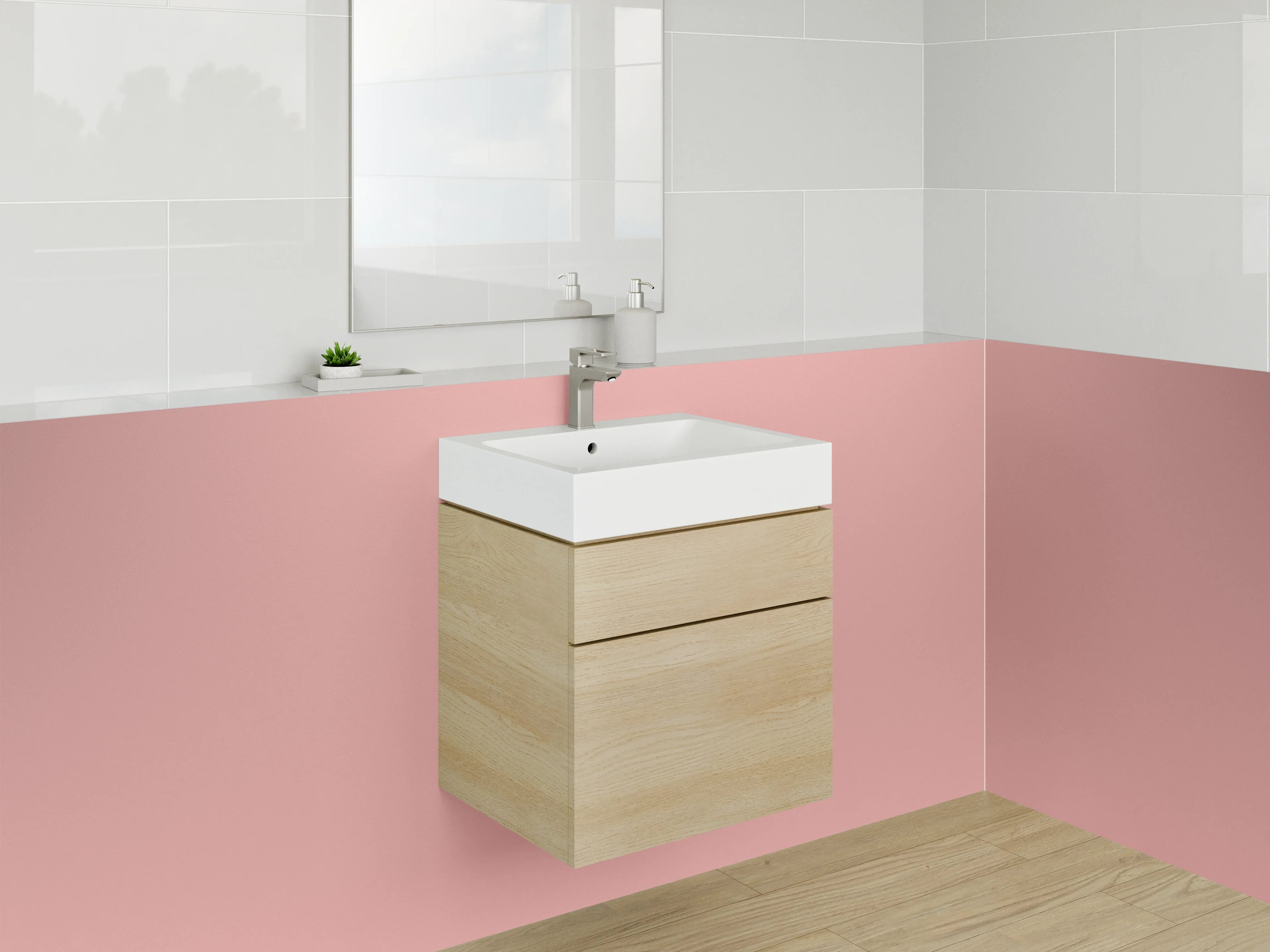 Waschbecken-Rückwand - Rosa Gradient Wanddekor für Badezimmer