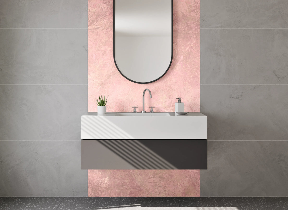 Waschbecken-Rückwand - Rosa Marmoroptik für Bad & Küche